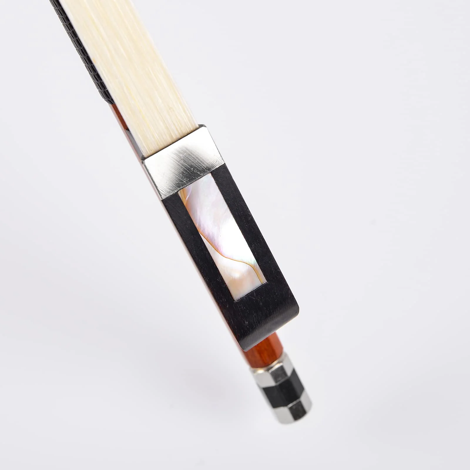 Brazilwood Ebony Violin Viola Cello Bow Full Size Ebony Frog with Natural Horsehair (Cello bow 4/4) Cello bow 4/4 - Image 6