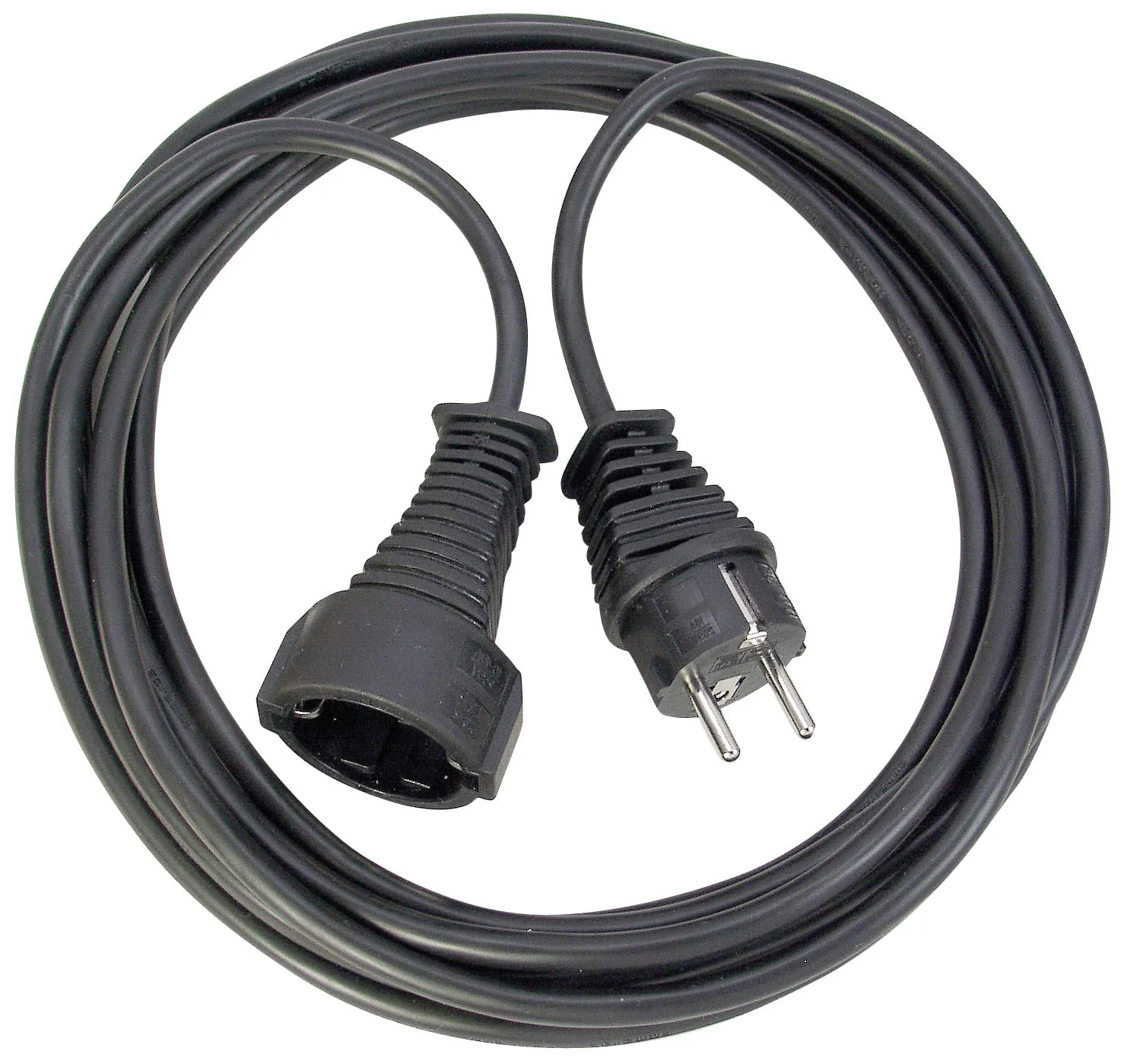 Brennenstuhl Quality Plastic Extension Cable With a Safety Plug 2-black 5m Single