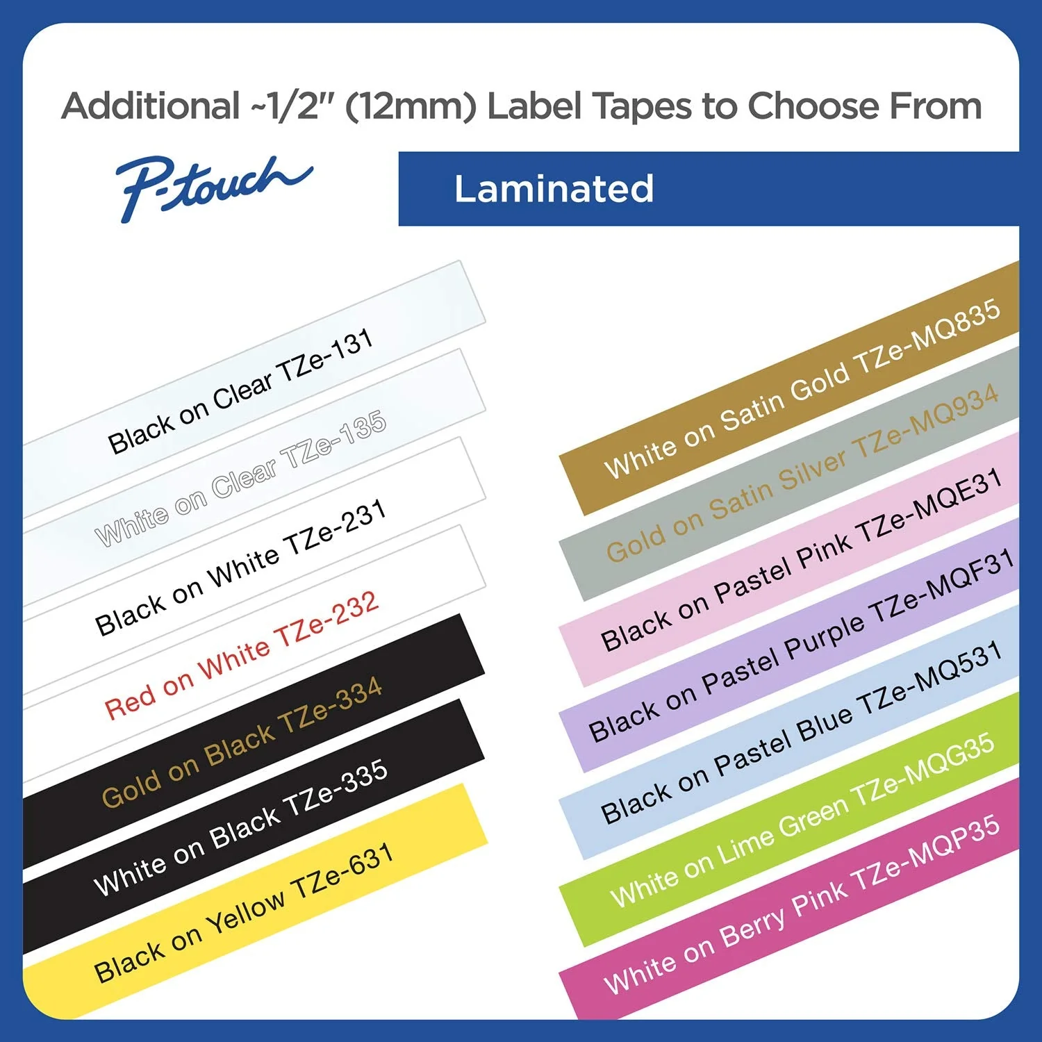 Brother Genuine P-touch, TZe-231 2 Pack Tape (TZE2312PK) ½”(0.47”) x 26.2 ft. (8m) 2-Pack Laminated P-Touch Tape, Black on White, Perfect for Indoor or Outdoor Use, Water Resistant, TZE2312PK, TZE231 - Image 3