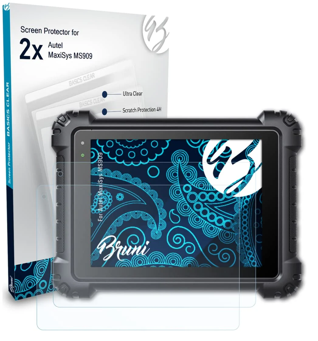 Bruni Screen Protector compatible with Autel MaxiSys MS909 Protector Film, crystal clear Protective Film (2X) - Image 3