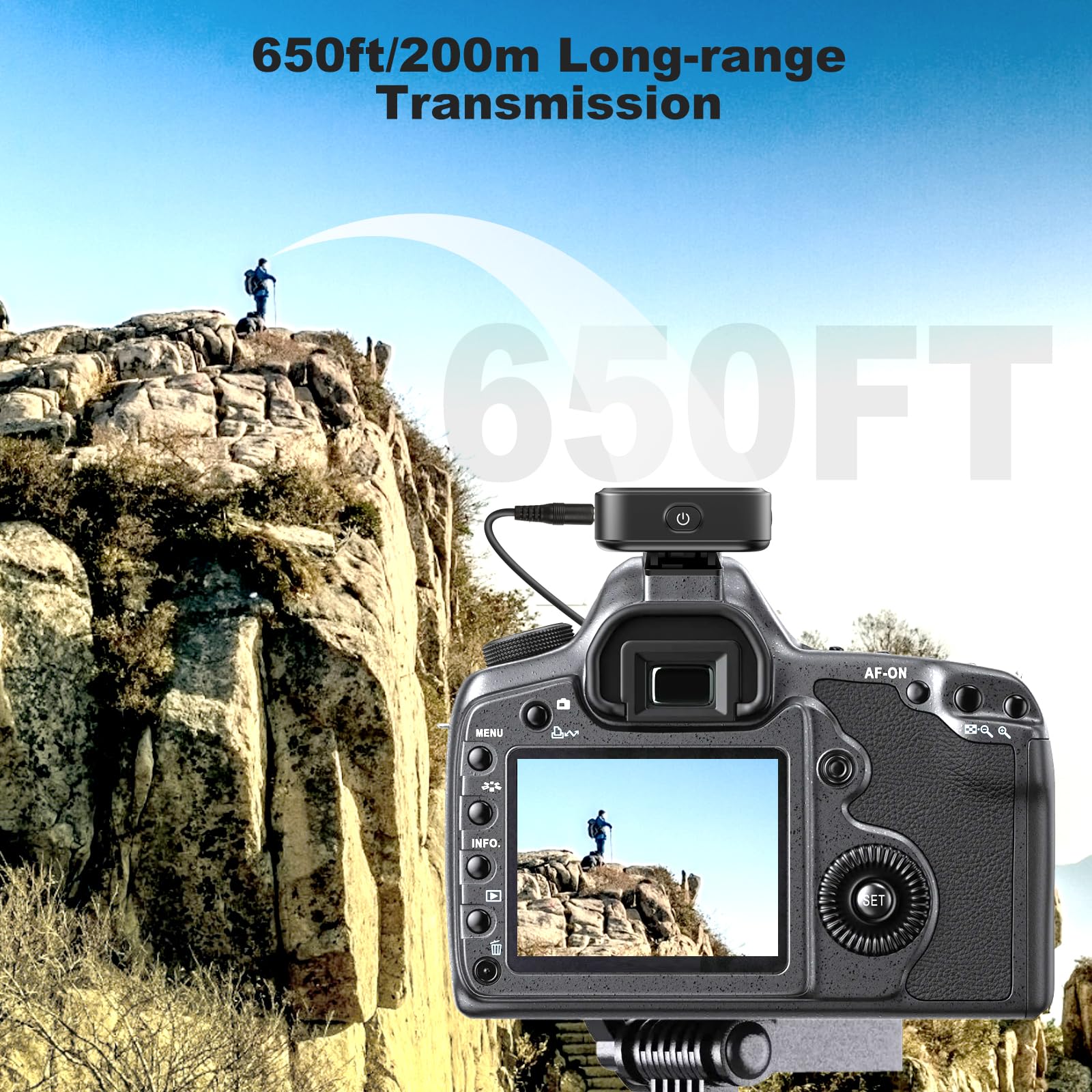 BT08 Wireless Lavalier Microphone with Noise Cancellation, 650ft Transmission Range, 20H Battery Life, Compact All-in-One Lapel Microphone System for DSLR Camera/iPhone/Android/PC/Streaming - Image 4