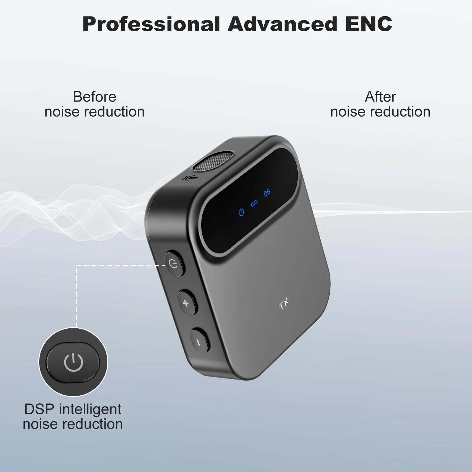 BT08 Wireless Lavalier Microphone with Noise Cancellation, 650ft Transmission Range, 20H Battery Life, Compact All-in-One Lapel Microphone System for DSLR Camera/iPhone/Android/PC/Streaming - Image 5