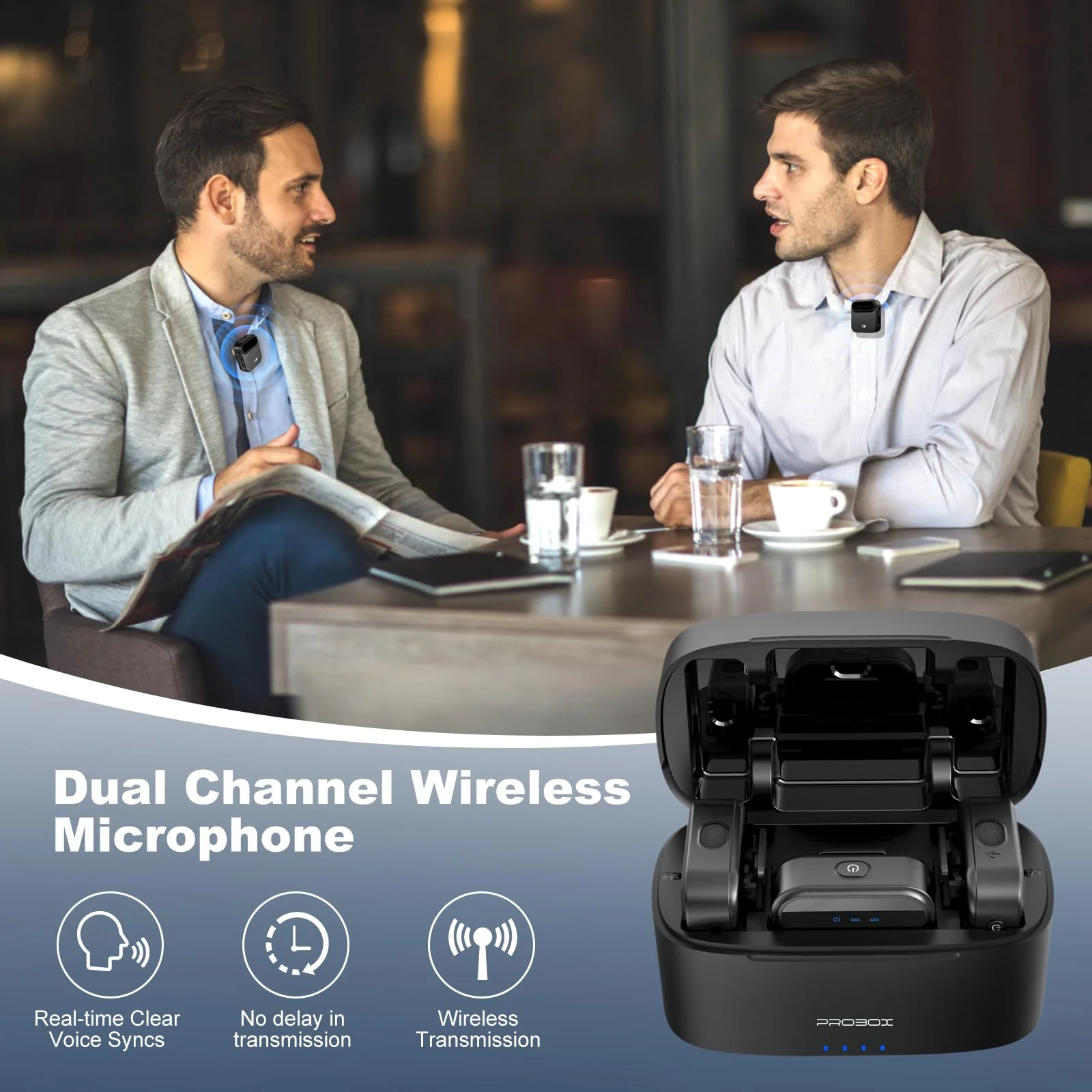 BT08 Wireless Lavalier Microphone with Noise Cancellation, 650ft Transmission Range, 20H Battery Life, Compact All-in-One Lapel Microphone System for DSLR Camera/iPhone/Android/PC/Streaming - Image 6