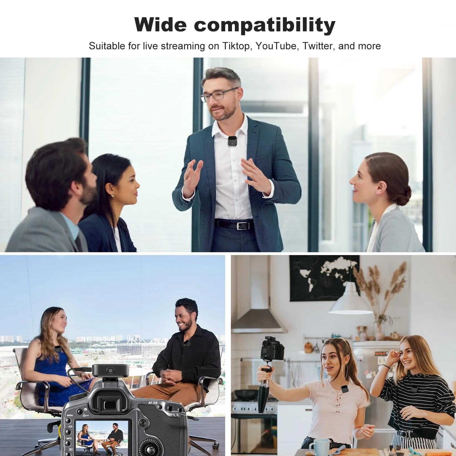 BT08 Wireless Lavalier Microphone with Noise Cancellation, 650ft Transmission Range, 20H Battery Life, Compact All-in-One Lapel Microphone System for DSLR Camera/iPhone/Android/PC/Streaming - Image 7