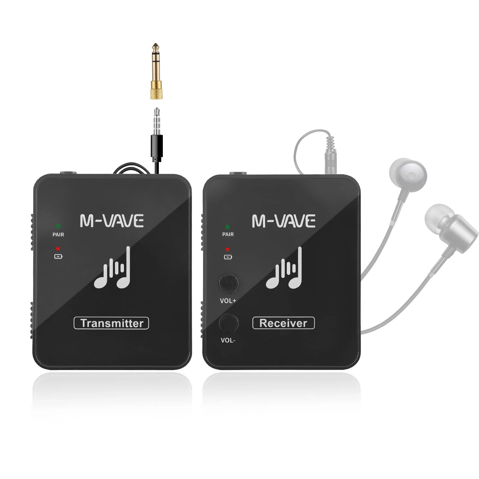 Btuty in Ear Monitor System Wireless in Ear Monitor System Earphone Monitor Transmission System Rechargeable Receiver Wireless IEM (Receiver and Transmitter) receiver and transmitter Black