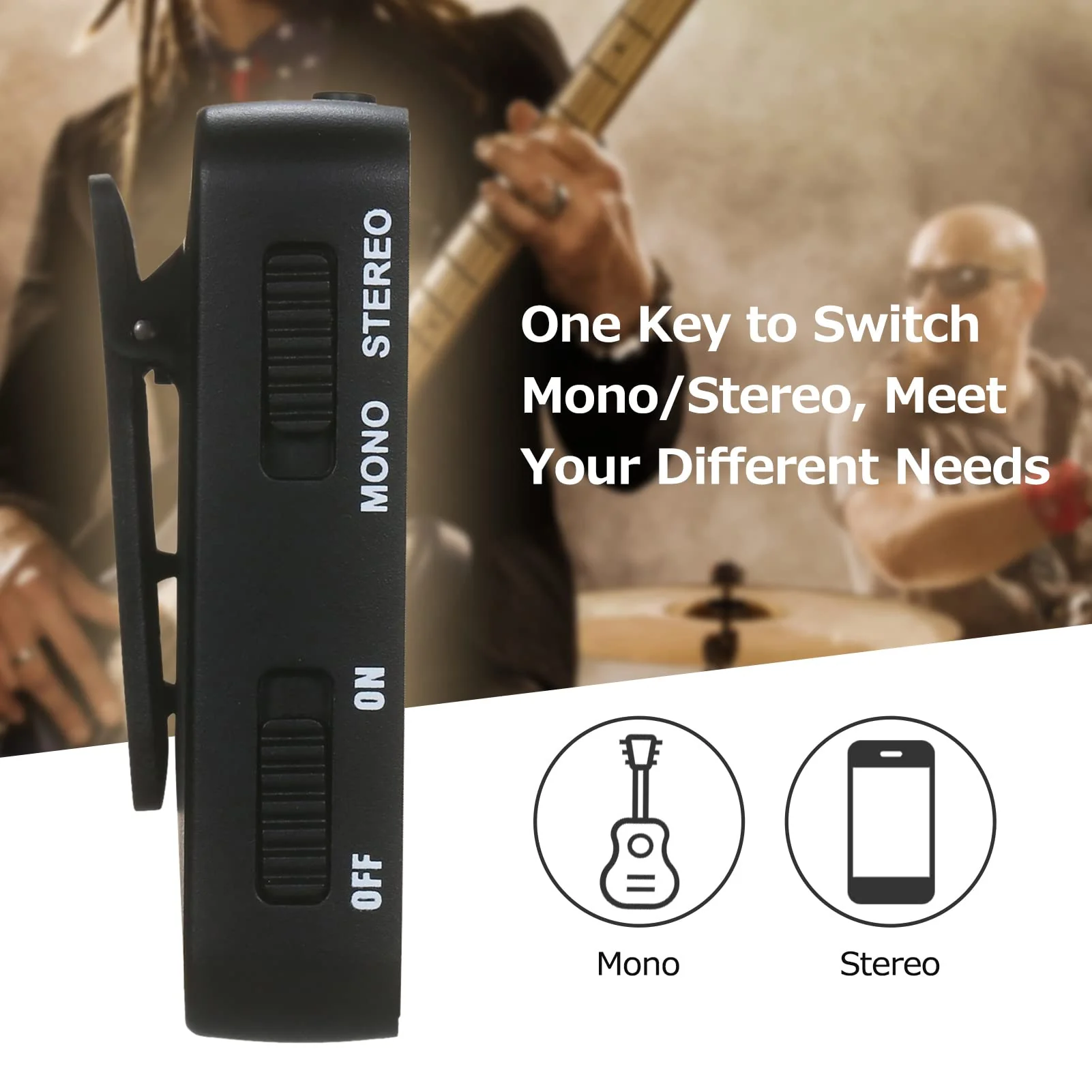 Btuty M-VAVE SWS10 Earphone Monitor Transmission System Rechargeable Receiver (receiver) Black - Image 2