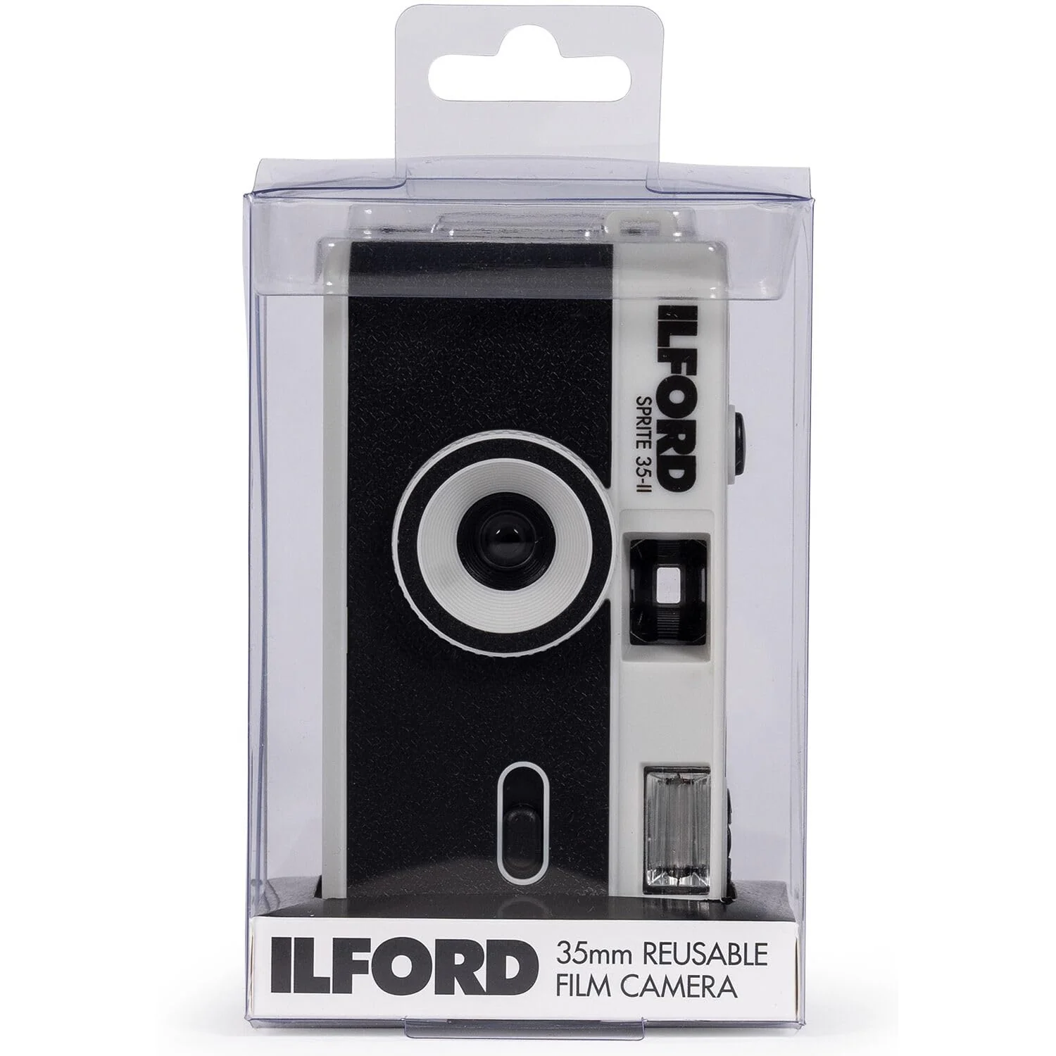 Bundle of Ilford Sprite 35-II Reusable/Reloadable 35mm Analog Film Camera (Black and Silver) with Two Rolls of HP5 Film and Cloth - Image 6
