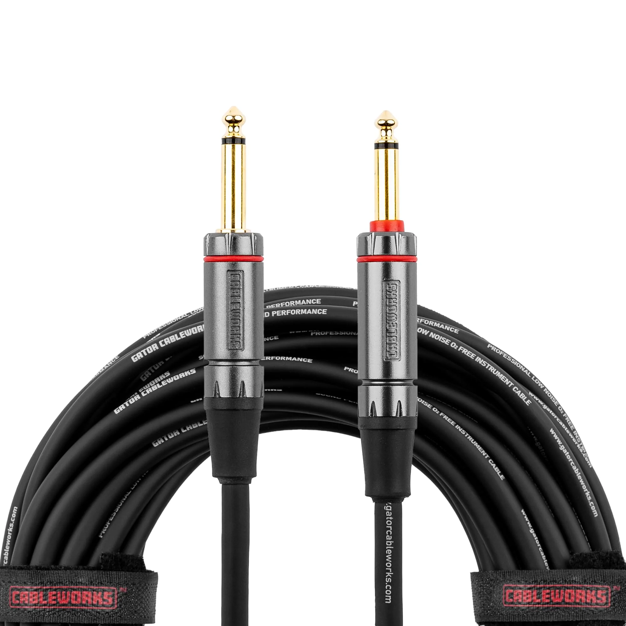 by Gator Cases Headliner Series Premium 20 Ft Straight to Straight Guitar Instrument Cable with Quiet Switch Technology (GCWH-INS-20QT) 20 Feet Quiet - Straight