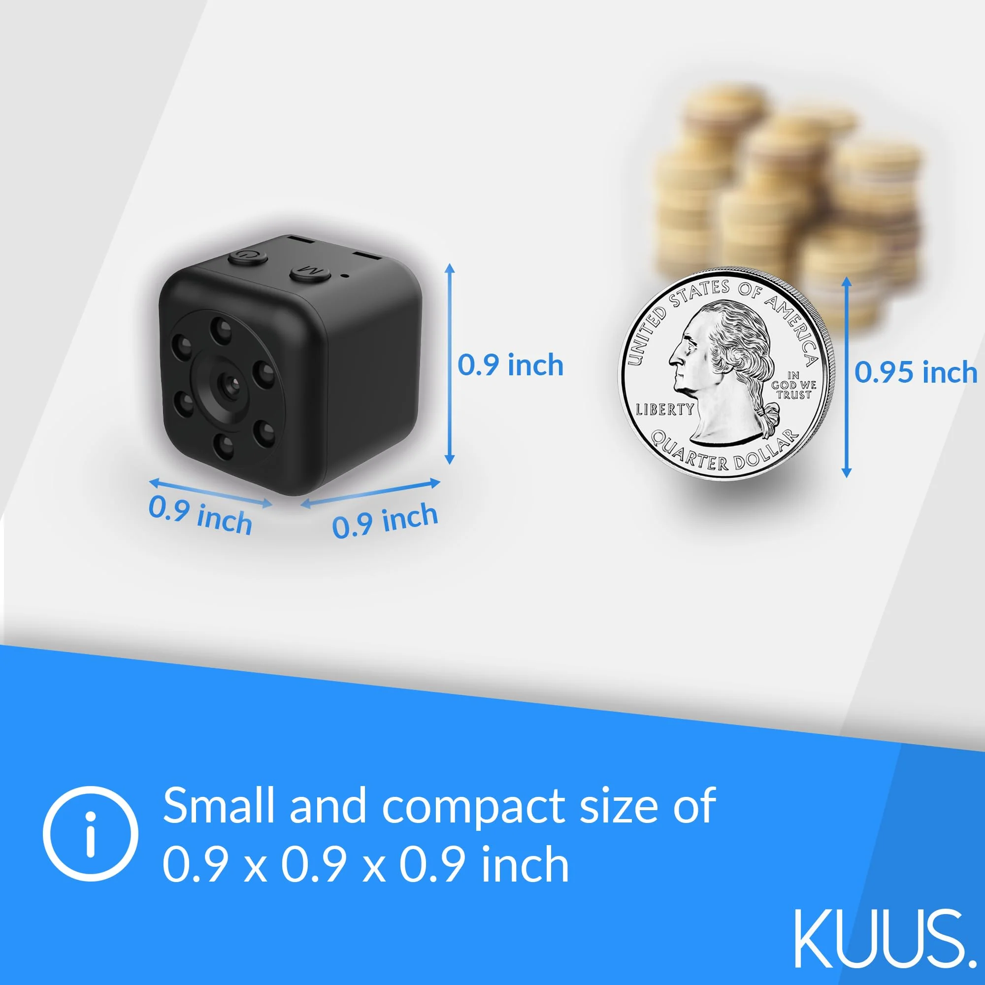C1 Hidden Camera with audio/video. Mini Camera, Small Camera. Spy Hidden Cameras for Home Indoor Use. Spy Cam with Night Vision and Motion Detection | Only 0.9 inch! | includes 32GB TF card! | NO APP! - Image 3