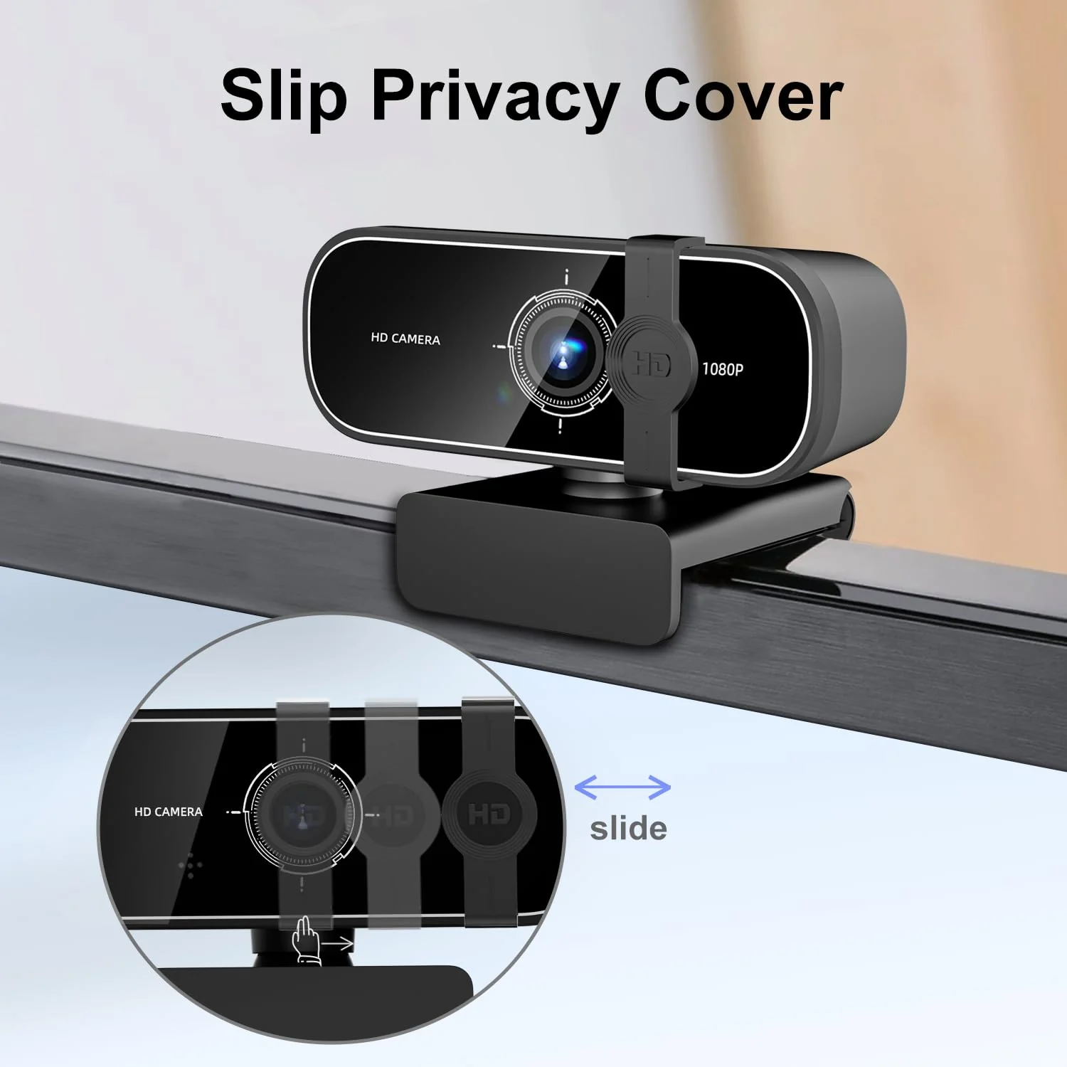C28 1080P Webcam with Privacy Cover and Tripod Stand, PC Camera with Noise-Canceling Mic, Computer Camera with Auto Light Correction,Plug and Play, Web Camera for streaming, Zoom/Facetime Black - Image 5