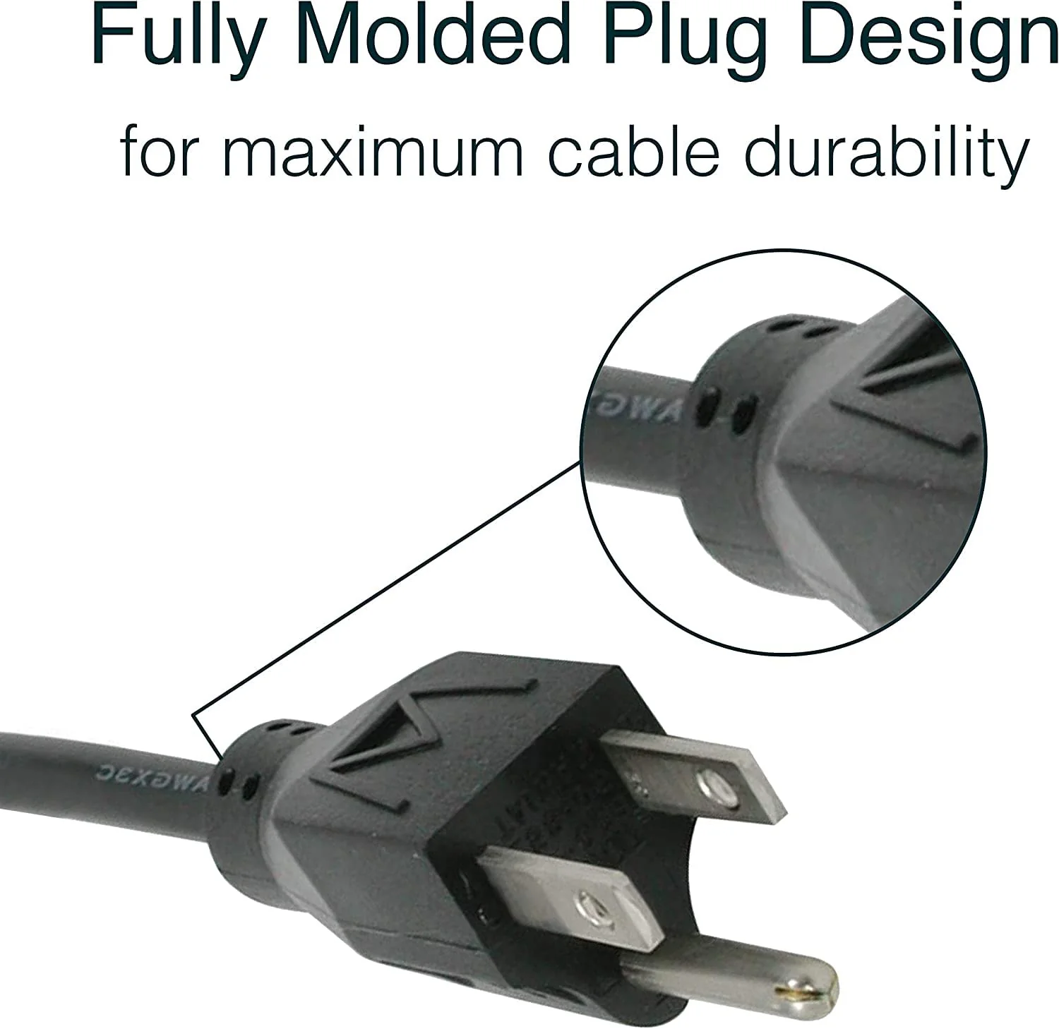 C2G 3FT Premium Replacement AC Power Cord - Durable Power Cable for TV, Computer, Monitor, Appliance & More (24240) 1 Pack 3 FT - Image 3