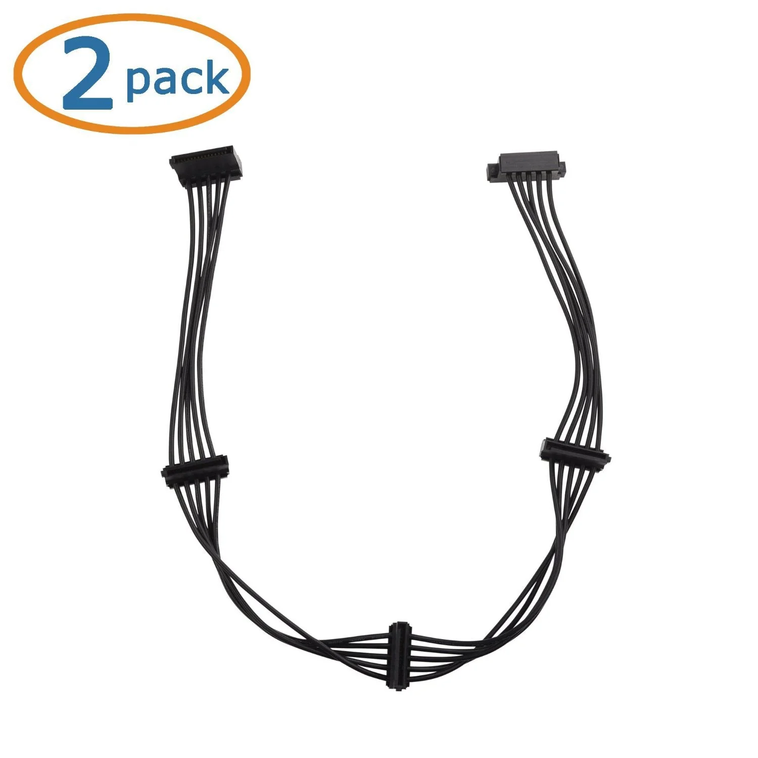 Cable Matters 2-Pack 15 Pin SATA to 4 SATA Power Splitter Cable - 18 Inches - Image 2