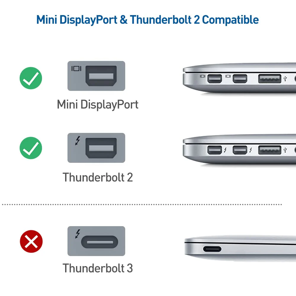 Cable Matters 2-Pack 32.4Gbps 8K Mini DisplayPort to DisplayPort 1.4 Adapter (Mini DP to DP 1.4) in Black - 8K@60Hz, 4K@120Hz Resolution Ready - Thunderbolt and Thunderbolt 2 Port Compatible - Image 4