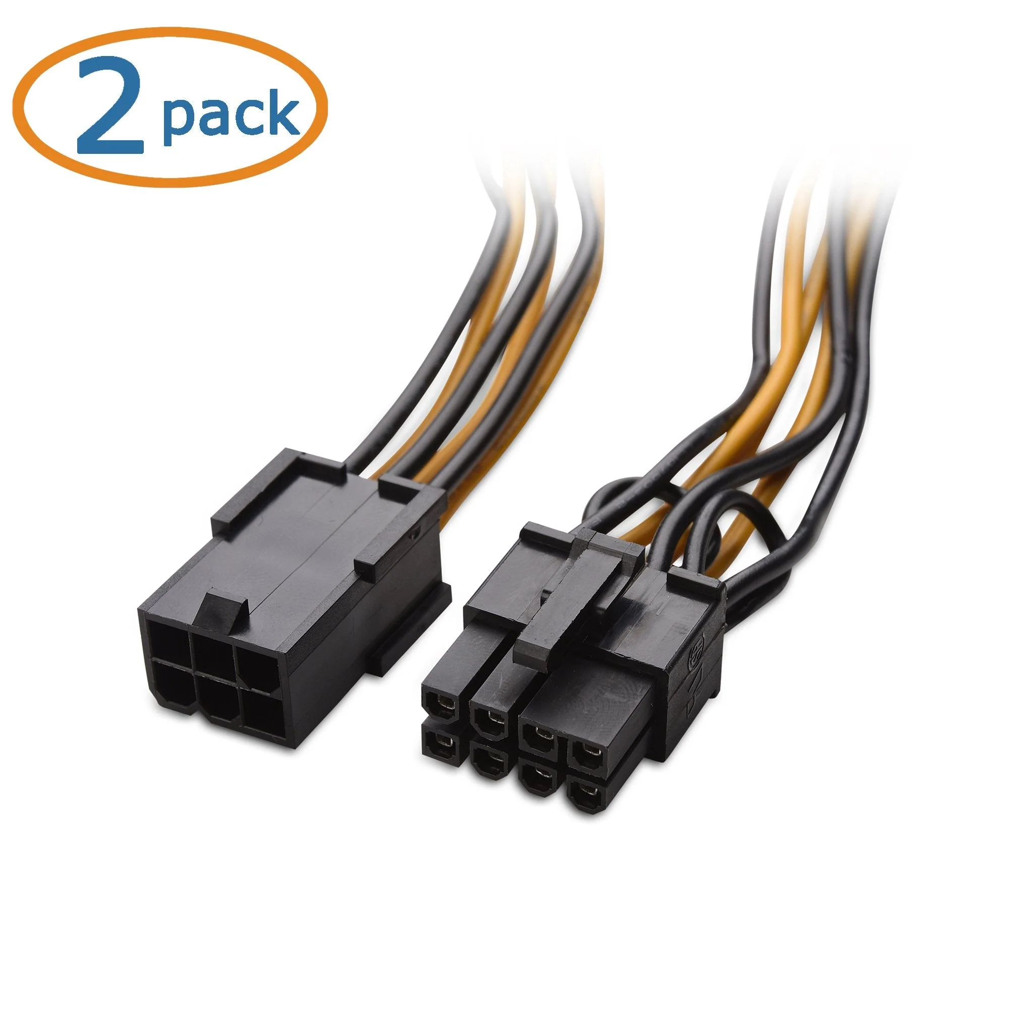 Cable Matters 2-Pack 6 Pin to 8 Pin PCIe Adapter Power Cable - 4 Inches - Image 2