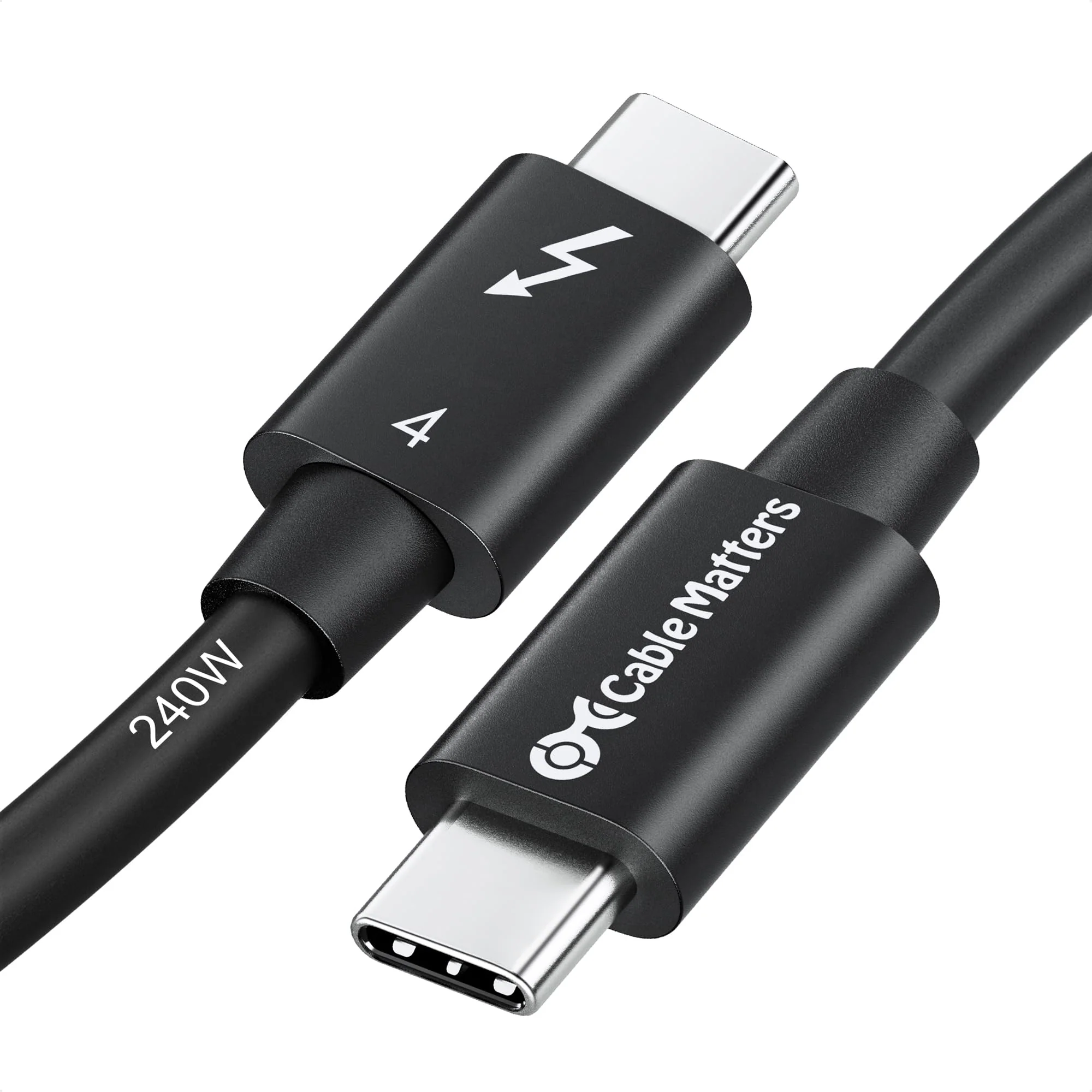 Cable Matters [Intel Certified] 40Gbps Thunderbolt 4 Cable 3.3ft with 8K Video and 240W Charging - 1m, Compatible with USB4, Thunderbolt 3 Cable and USB-C 3.3 Feet Black