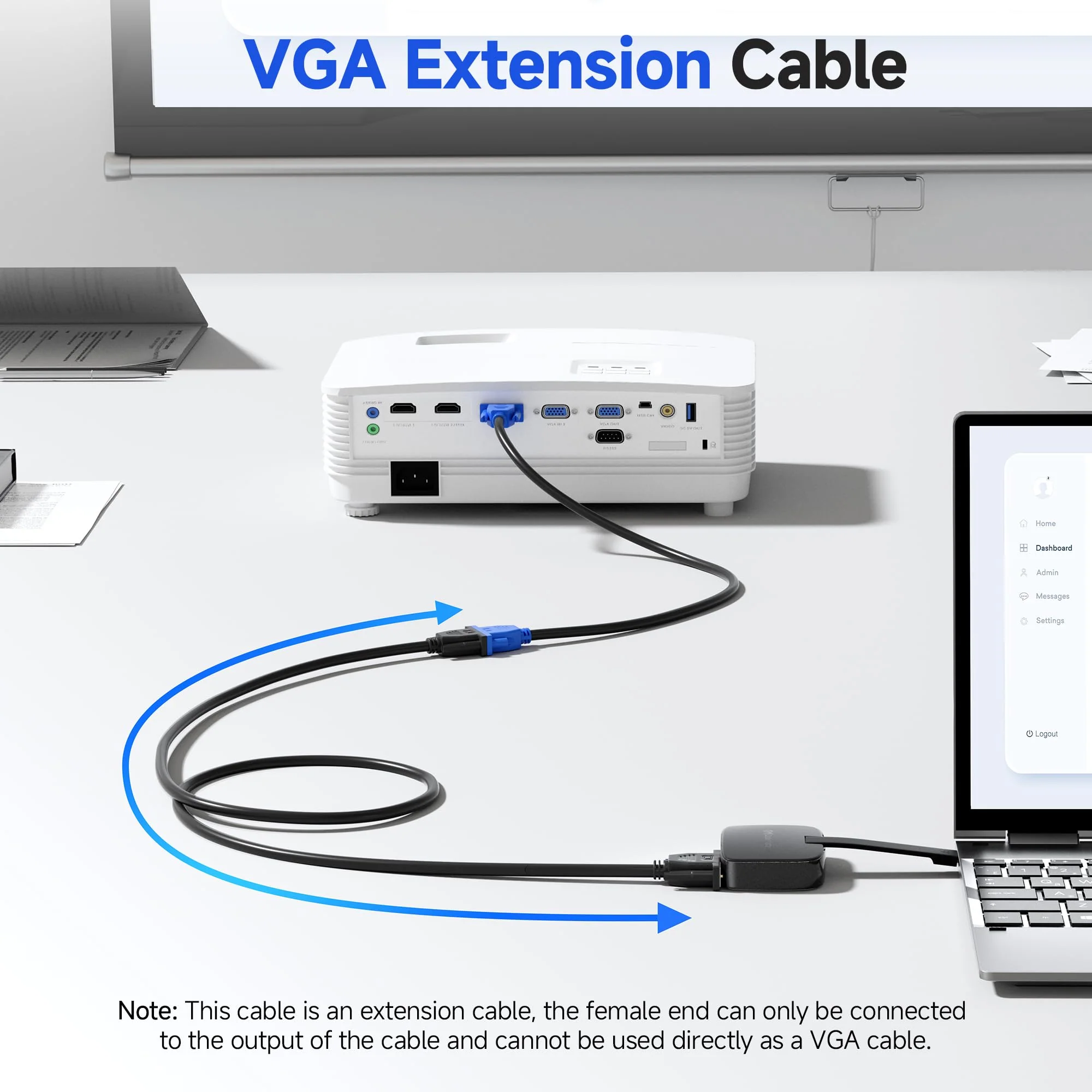 Cable Matters VGA Extension Cable (VGA Cable Male to Female) - 10 Feet, Not Regular VGA Cable - Image 2