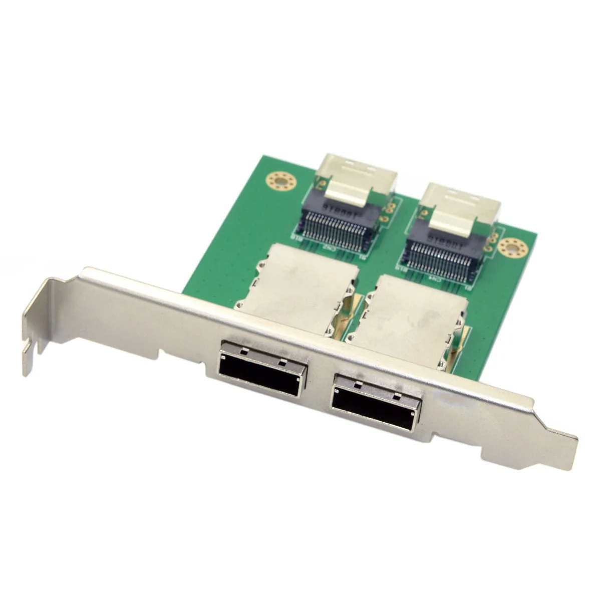 Cablecc Dual Ports Mini SAS SFF-8088 to SAS 36Pin SFF-8087 PCBA Female Adapter with PCI Bracket SFF-8087 TO SFF-8088