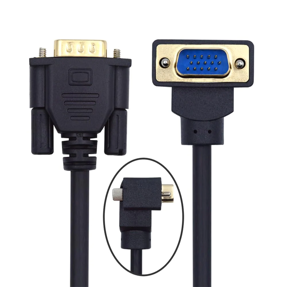 cablecc VGA RGB Male to Straight Male Extension Cable 3COAX+6C Up Angled 90 Degree for Monitor Projector Computer - Image 7