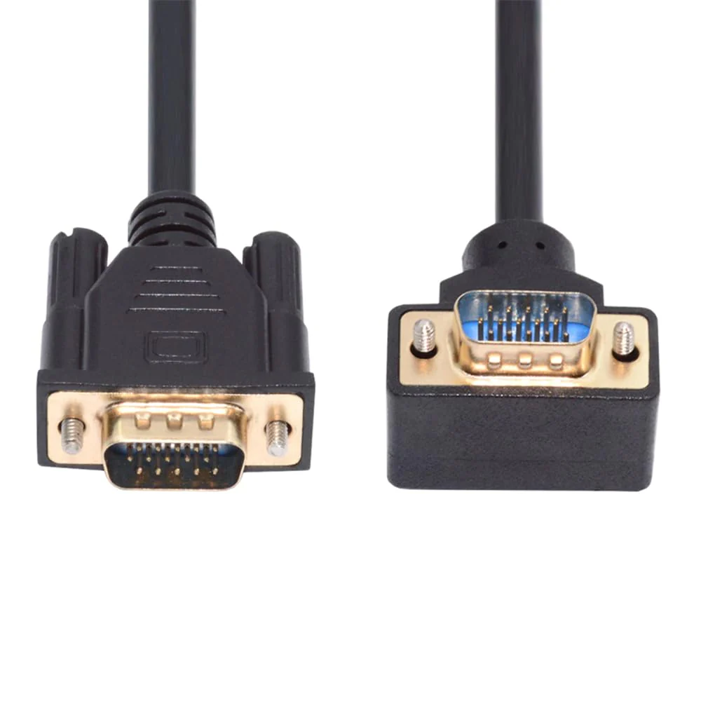 cablecc VGA RGB Male to Straight Male Extension Cable 3COAX+6C Up Angled 90 Degree for Monitor Projector Computer - Image 8