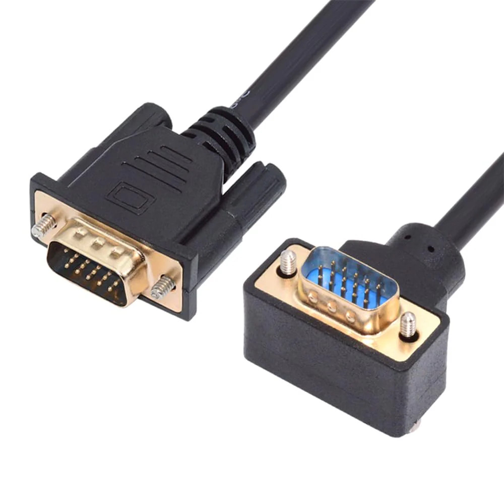 cablecc VGA RGB Male to Straight Male Extension Cable 3COAX+6C Up Angled 90 Degree for Monitor Projector Computer - Image 9