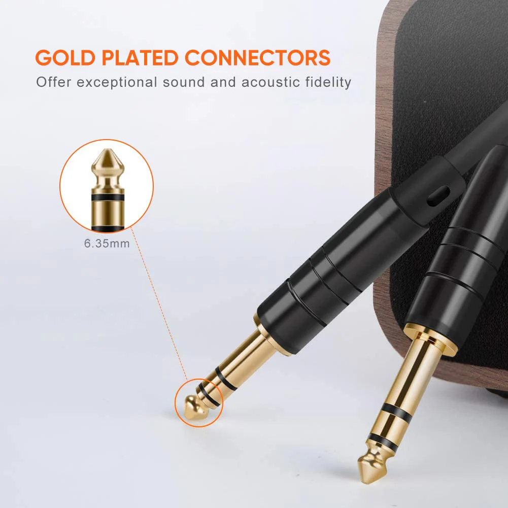 CableCreation 1/4’’ TRS Cable, 50 Feet 1/4 Inch to 1/4 Inch 6.35mm Balanced Stereo Audio Cable for Studio Monitors,Mixer,Yamaha Speaker/Receiver,Black - Image 2