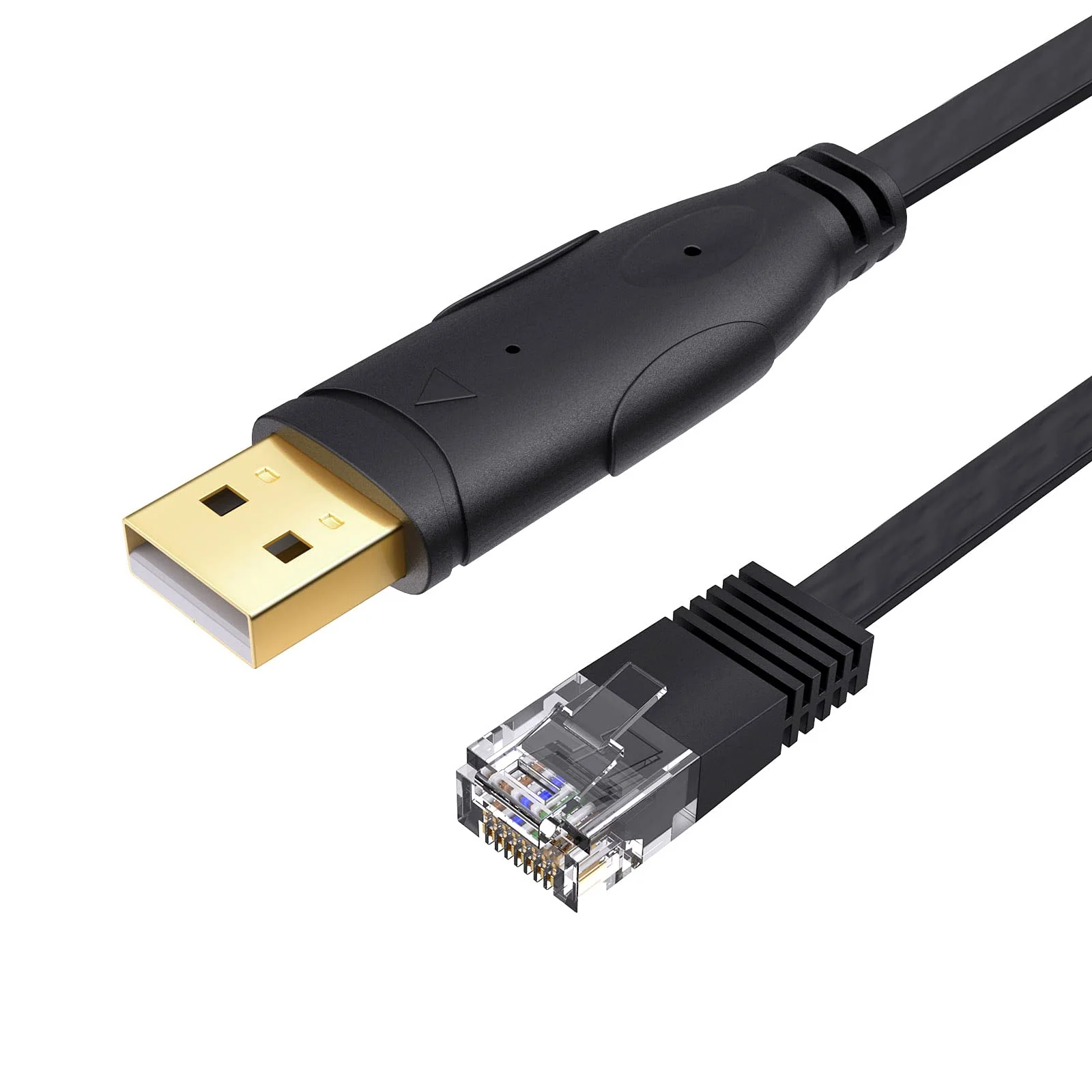 CableCreation USB Console Cable 6 FT USB to RJ45 Serial Adapter Compatible with Router/Switch of Cisco, NETGEAR, TP-Link, Linksys, Windows, Linux System, Black