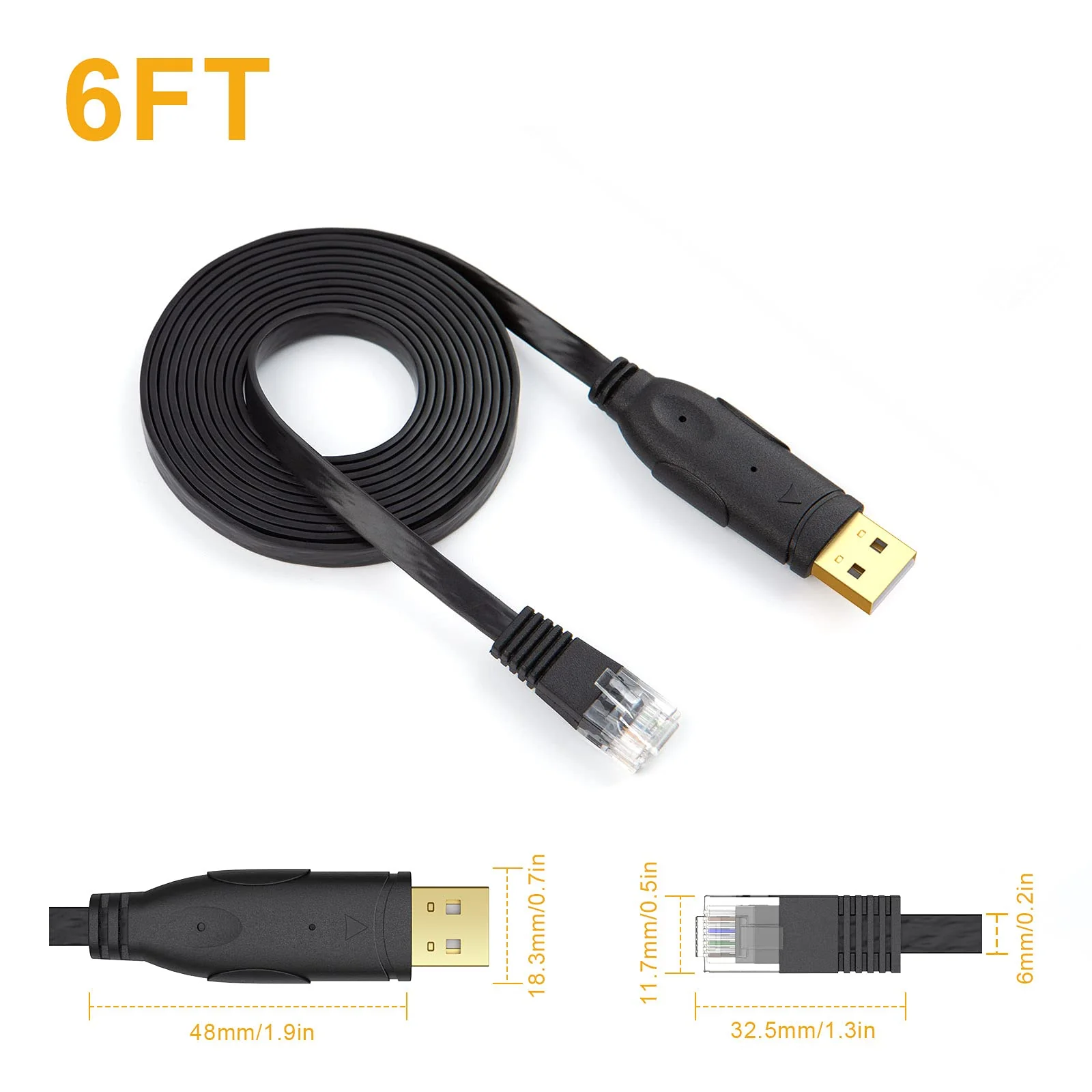 CableCreation USB Console Cable 6 FT USB to RJ45 Serial Adapter Compatible with Router/Switch of Cisco, NETGEAR, TP-Link, Linksys, Windows, Linux System, Black - Image 7