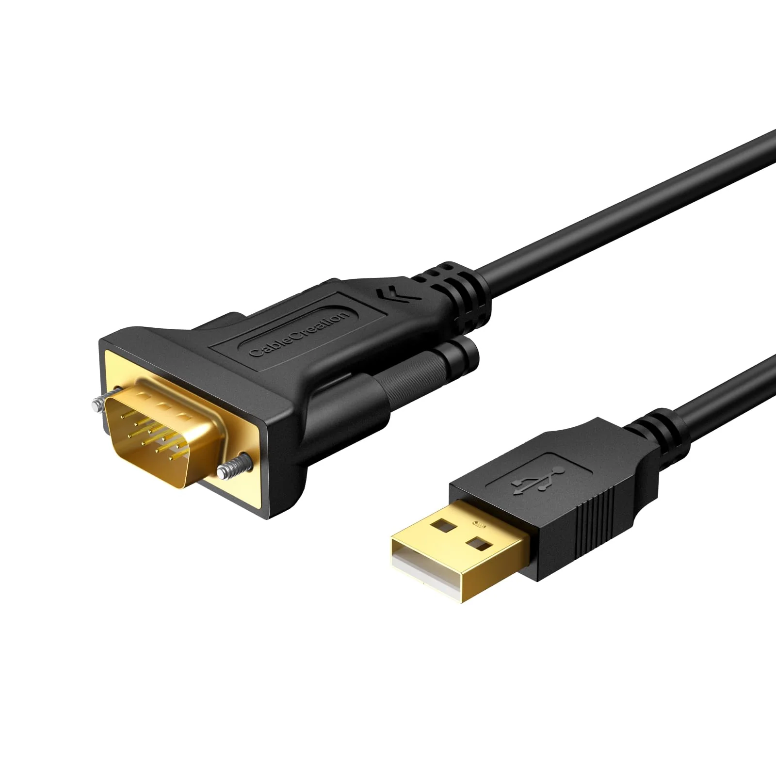 CableCreation USB to RS232 Serial Cable 3M, DB9 Adapter (PL2303 Chipset) Support Cashier Register, Modem, Scanner, Digital Cameras, CNC etc, 10FT /Black 1