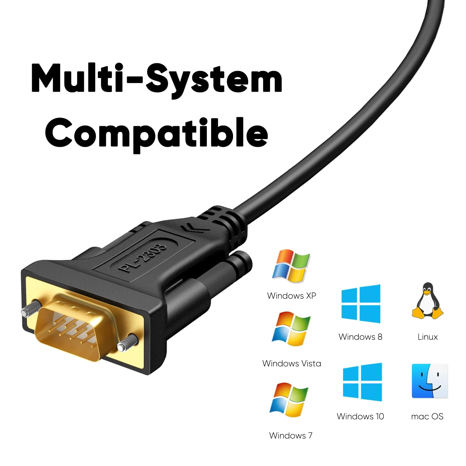 CableCreation USB to RS232 Serial Cable 3M, DB9 Adapter (PL2303 Chipset) Support Cashier Register, Modem, Scanner, Digital Cameras, CNC etc, 10FT /Black 1 - Image 4