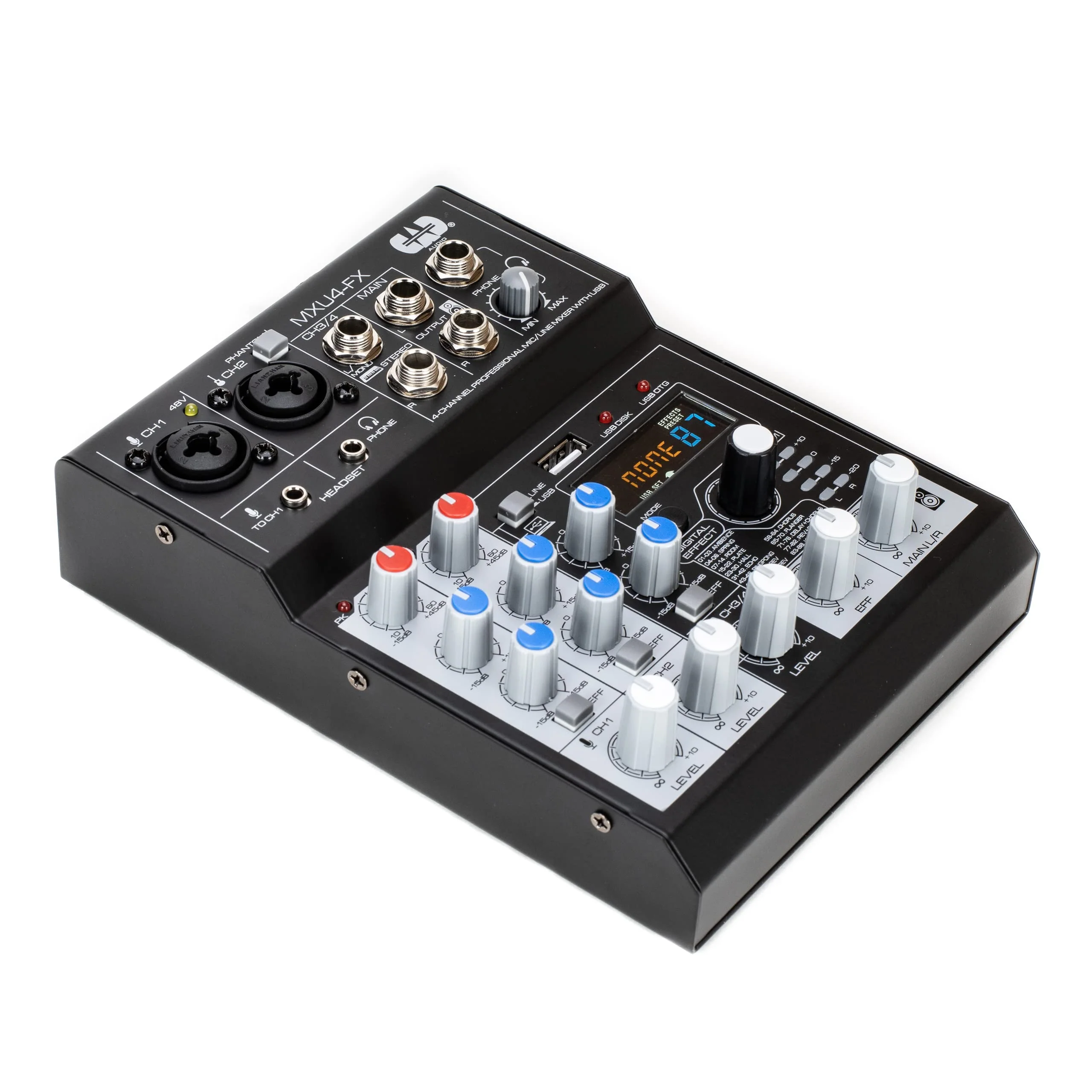 CAD Audio MXU4-FX 4 Channel Mixer with USB Interface and Digital Effects , Black MXU4-FX 4-Channel Mixer