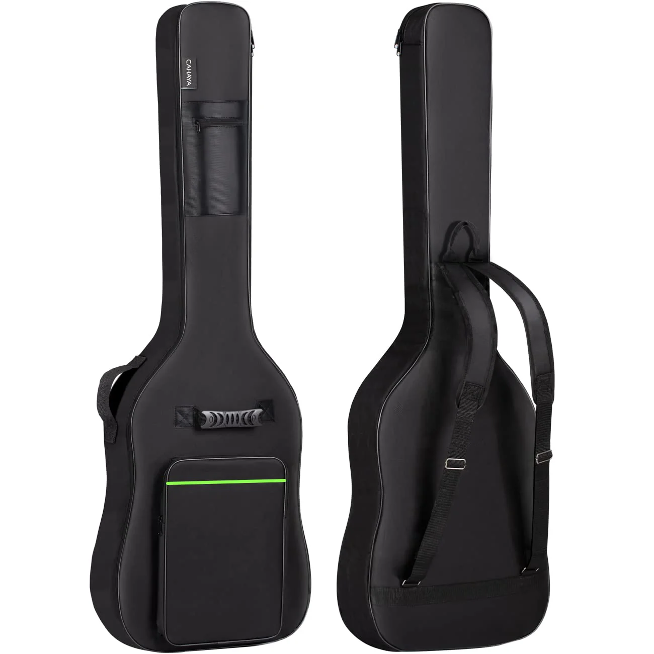CAHAYA Bass Guitar Bag Gig Bag 0.3in Padding Black Padded Backpack Soft Electric Bass Case Green CY0292 Bass Bag