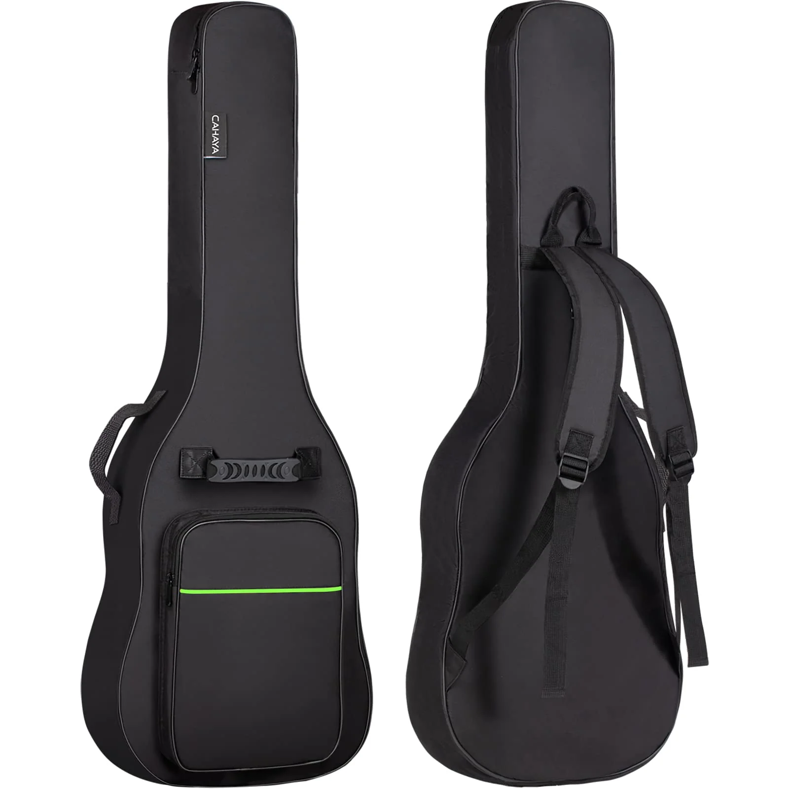 CAHAYA Electric Guitar Bag Gig Bag 0.3in Thick Padding Backpack Soft Electric Guitar Case Green CY0293