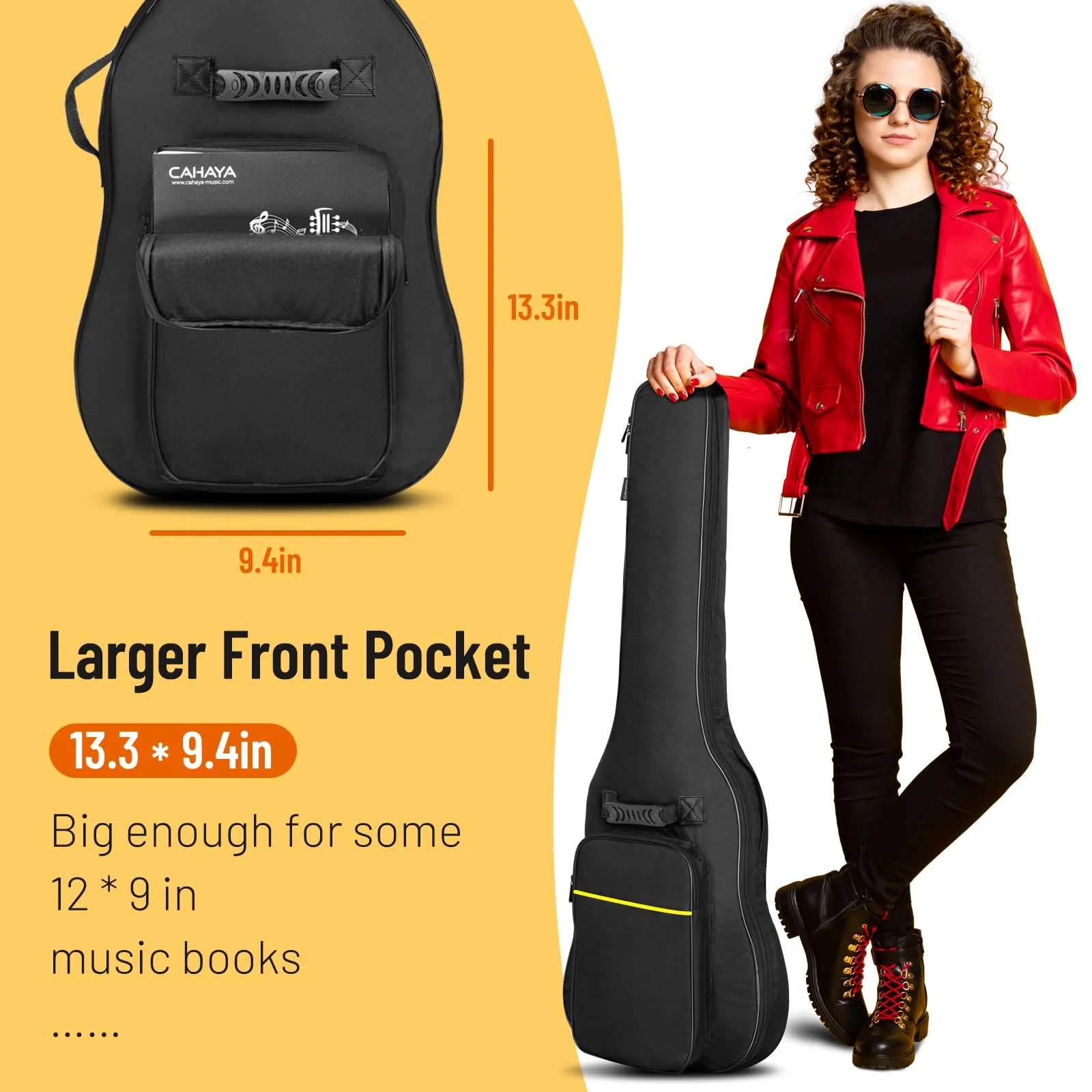 CAHAYA Electric Guitar Bag Gig Bag 6mm Padding Backpack Padded Soft Guitar Case Black CY0226 Electric Bag - Image 6