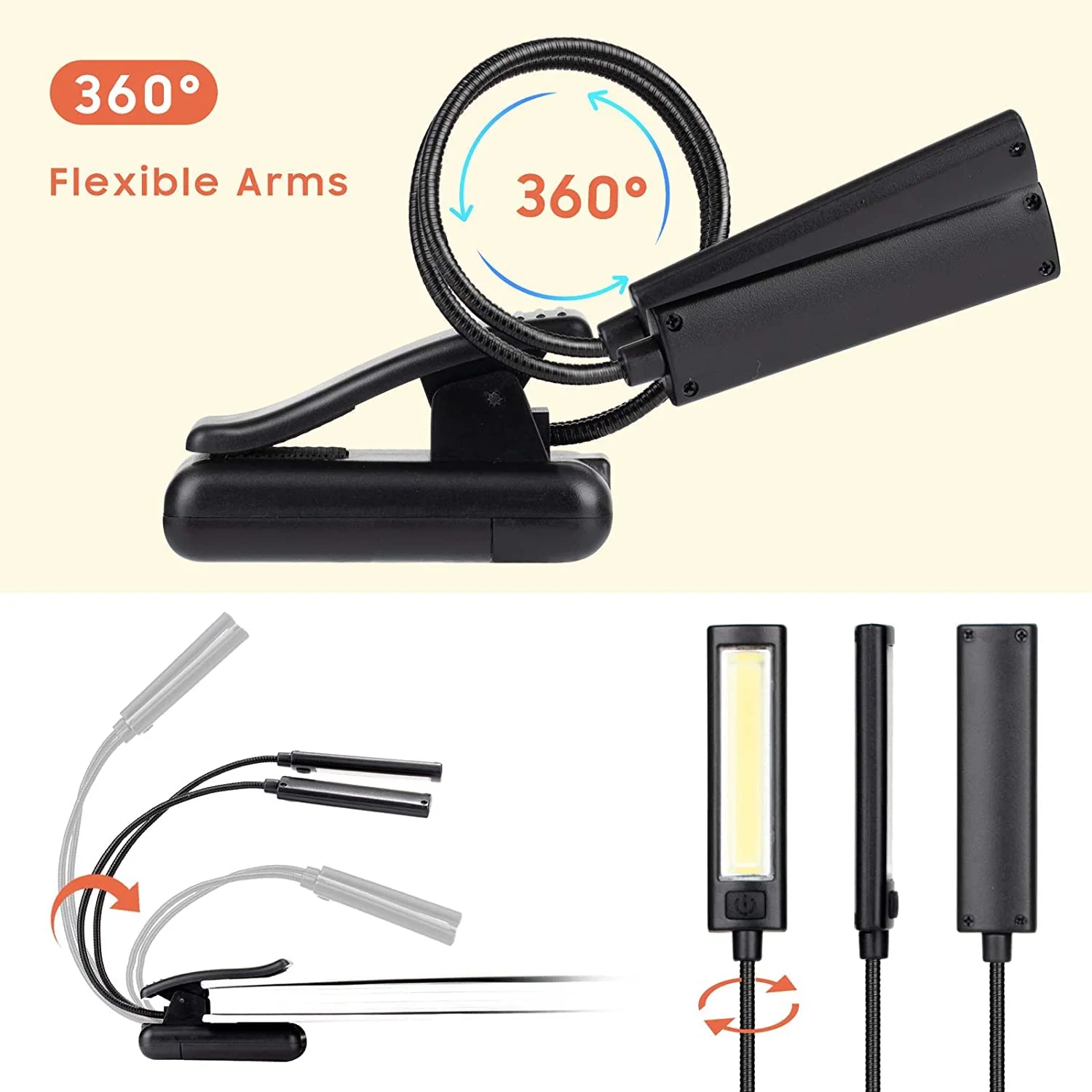 CAHAYA Music Stand Light Clip on Battery Powered Reading Lamp Book Light for Bookworms Guitar Piano Keyboard Players CY0243 - Image 5