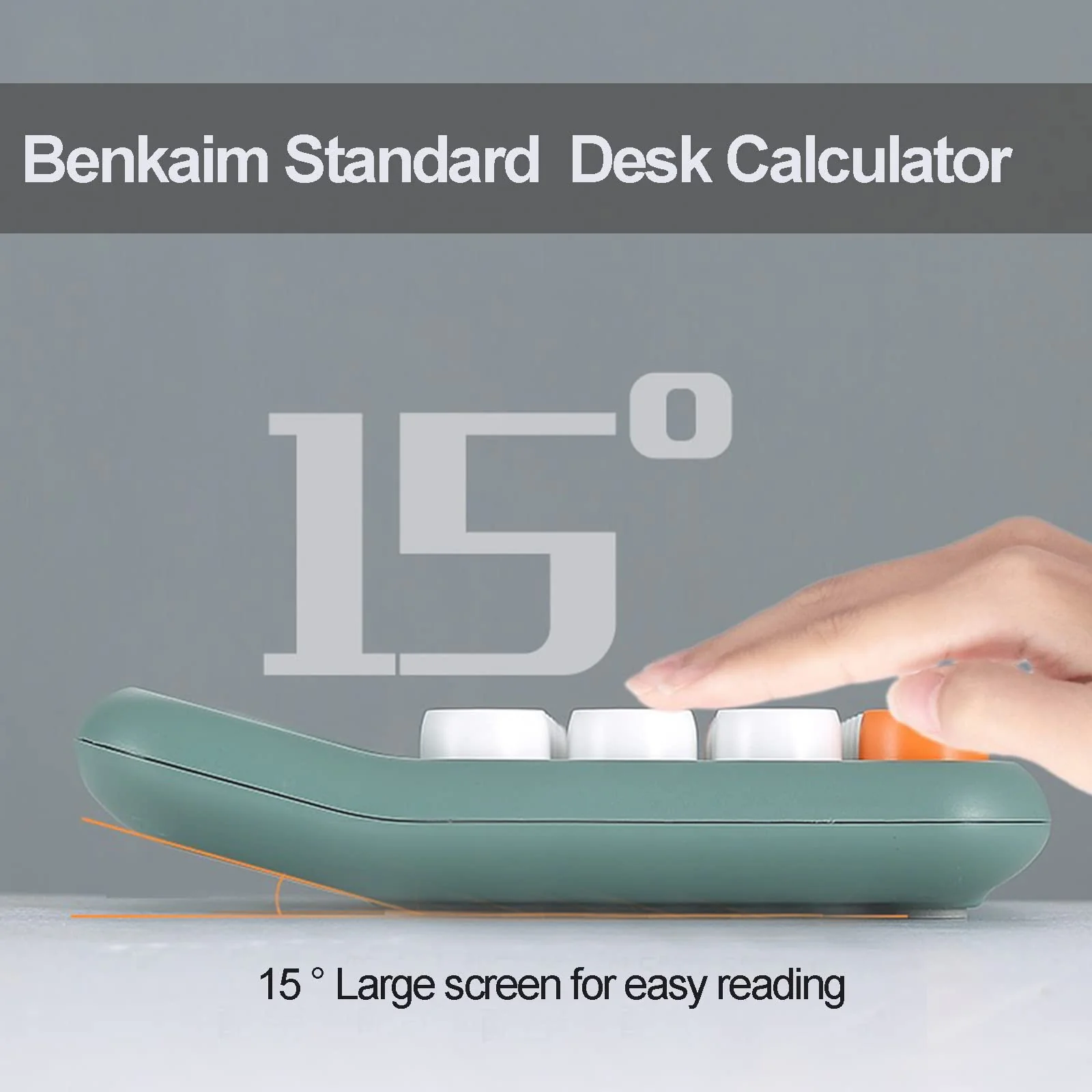 Calculators, Benkaim Desk Calculator,Basic Standard Calculator,12 Digit Large LCD Display Big Button Calculator for School, Home & Business Use(Beige) Beige - Image 3