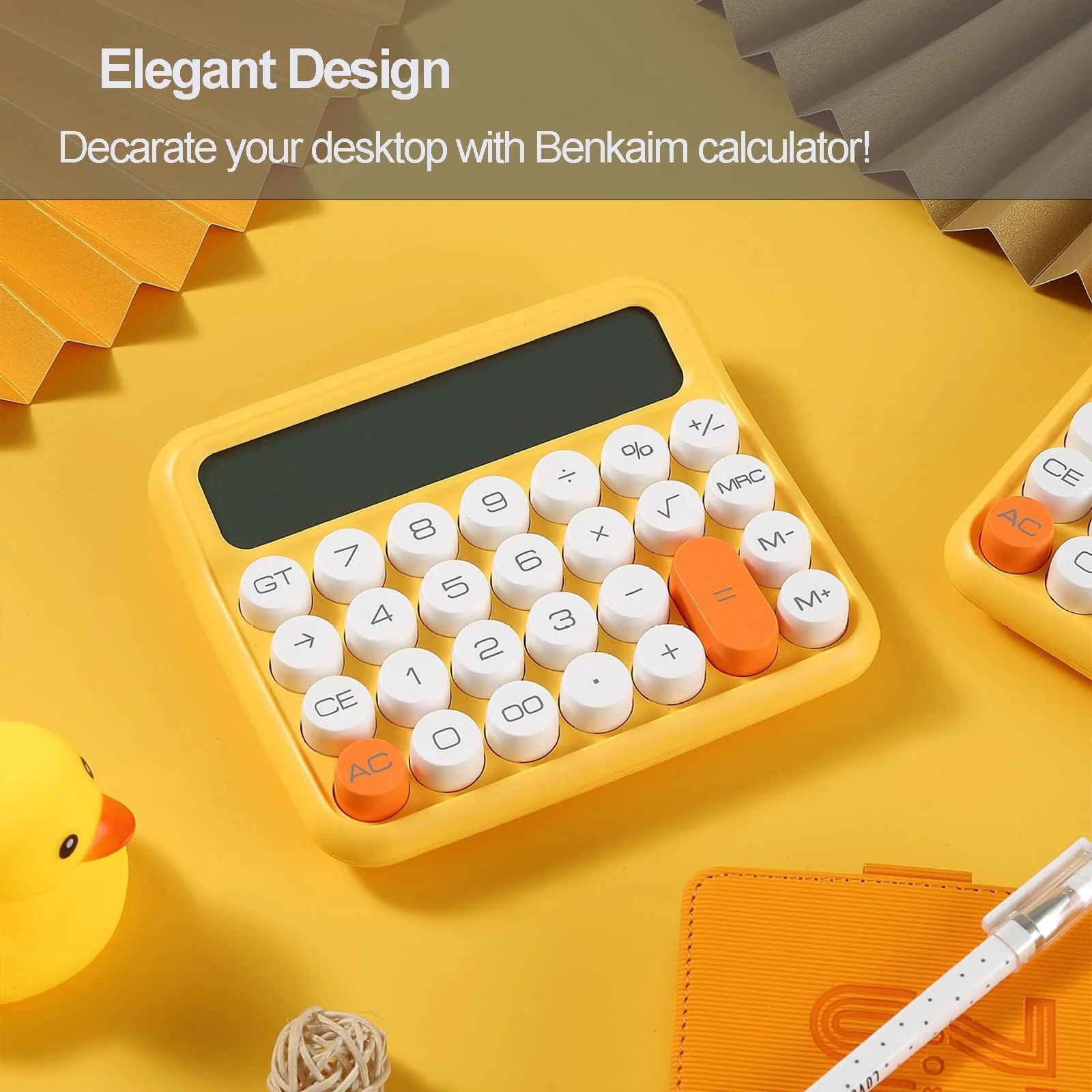 Calculators, Benkaim Desk Calculator,Basic Standard Calculator,12 Digit Large LCD Display Big Button Calculator for School, Home & Business Use(Beige) Beige - Image 7