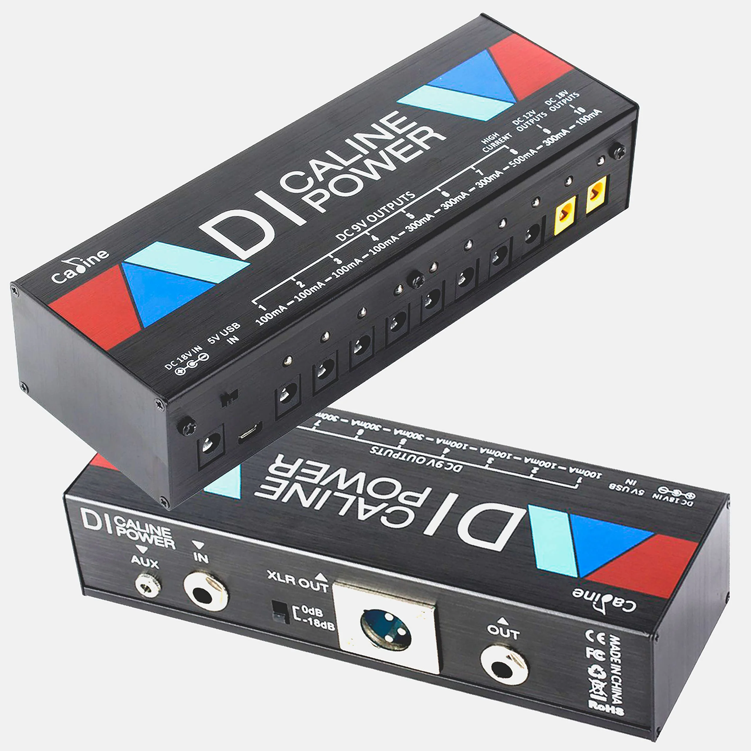 Caline Guitar Pedal Power Supply,DI Box Pedal Board Power Supply,Multi Pedal Power with AUX and USB in