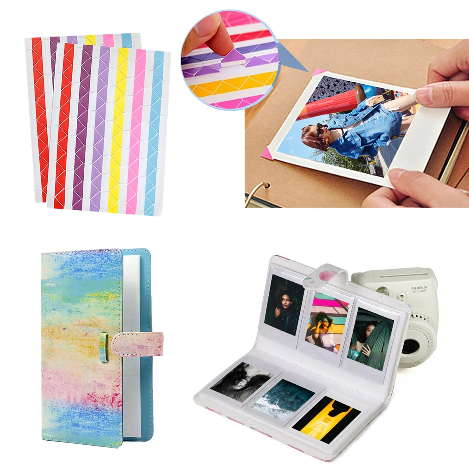Camera Accessories Colorful Bundle Kit Compatible with Fujifilm Mini 9/8/90/70/11 12 Accessory Include Film Sticker, Desk Frames, Hanging Frame, Strap, Clips (Colorful) - Image 5