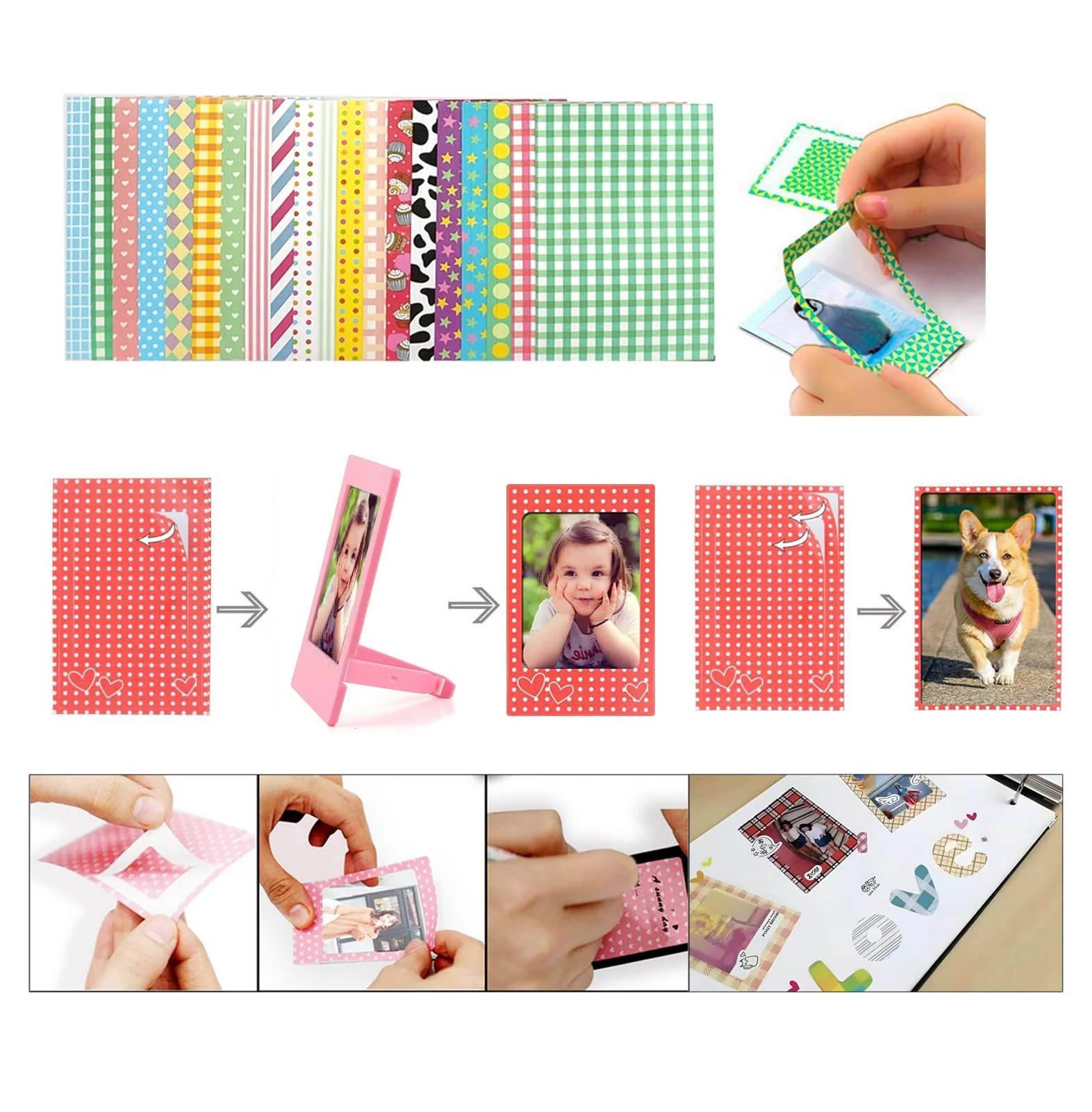 Camera Accessories Colorful Bundle Kit Compatible with Fujifilm Mini 9/8/90/70/11 12 Accessory Include Film Sticker, Desk Frames, Hanging Frame, Strap, Clips (Colorful) - Image 6