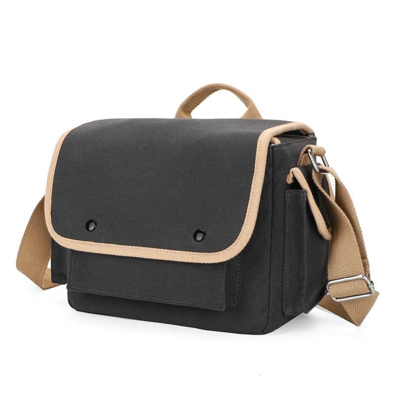 Camera Bag for DSLR, Small Canvas Backpack, Large Capacity, Black (Dark Grey, Small) Dark Grey - Image 2