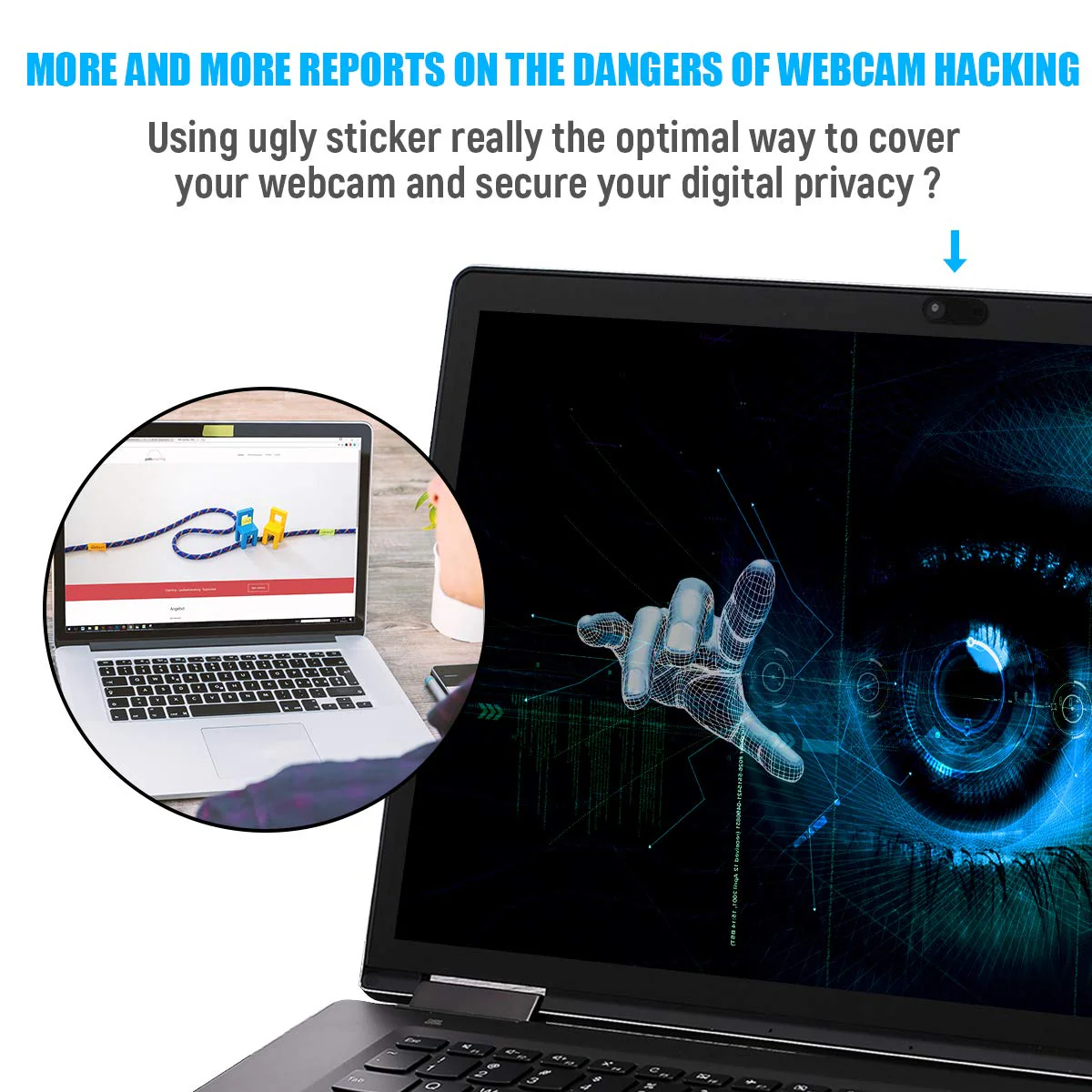 Camera Cover Slide, 0.028 Inch Ultra-Thin Phone Camera Cover, Computer Camera Cover Slide for MacBook, iMac, Laptop Desktop, Pc, iPad, iPhone, Smartphone Protect Visual Privacy Security (Black-3 Pack) Black - 3 Pack - Image 5