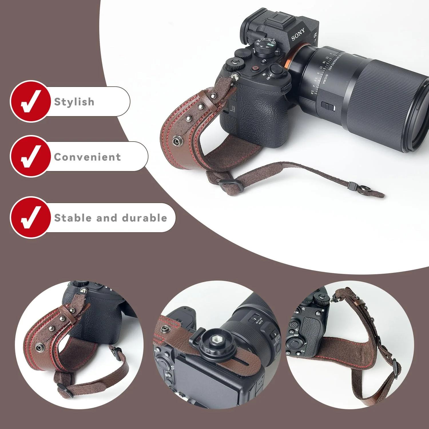 Camera Hand Strap, Secure Padded Camera Holder Wrist Strap for Canon Nikon Sony Fujifilm Olympus DSLR and Mirrorless, Camera wrist strap, Photographer Gifts. - Image 2