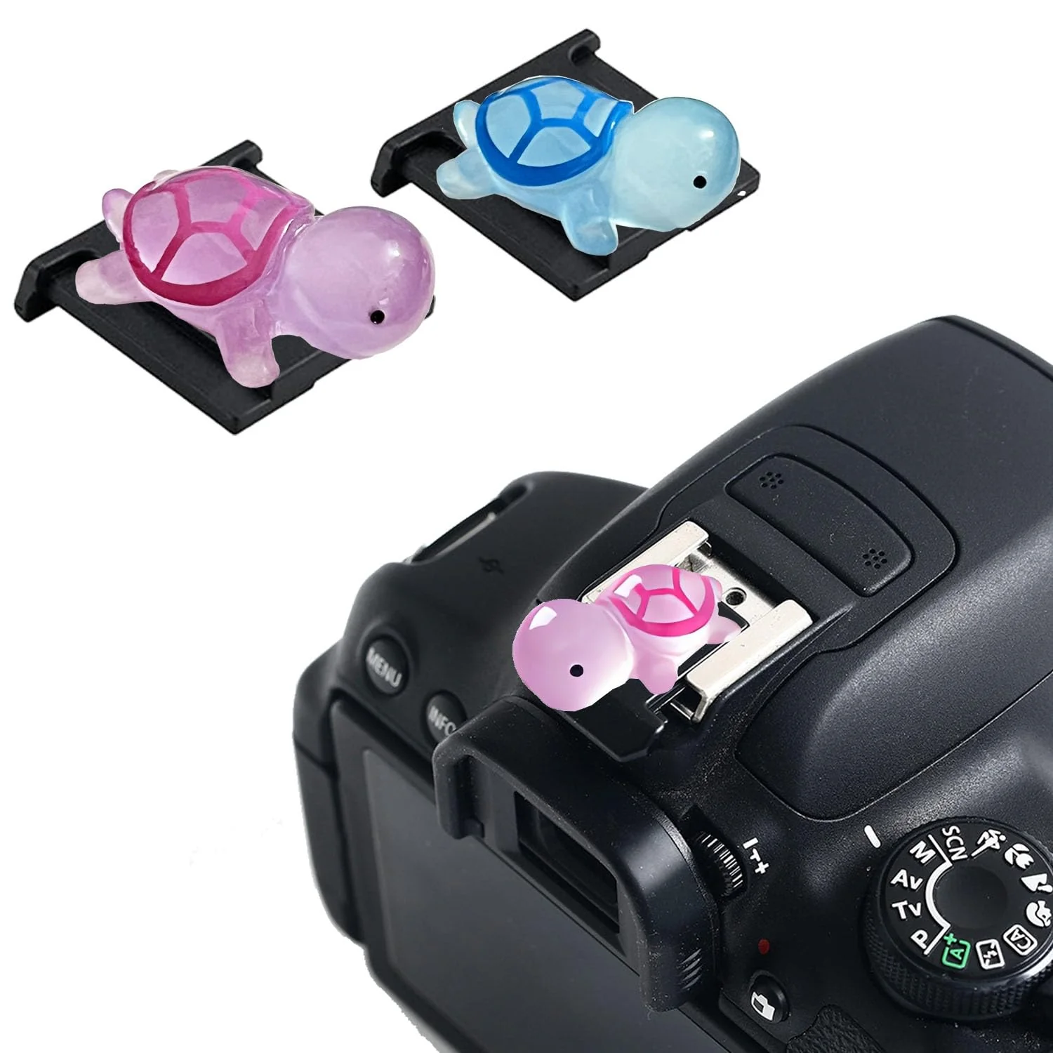 Camera Hot Shoe Cover, Cute Hot Shoe Cap, Hot Shoe Protector Compatible with Sony Fujifilm Fuji Canon Nikon Pentax Leical Panasonic (Blue & Purple Tortoise) Blue & Purple Tortoise
