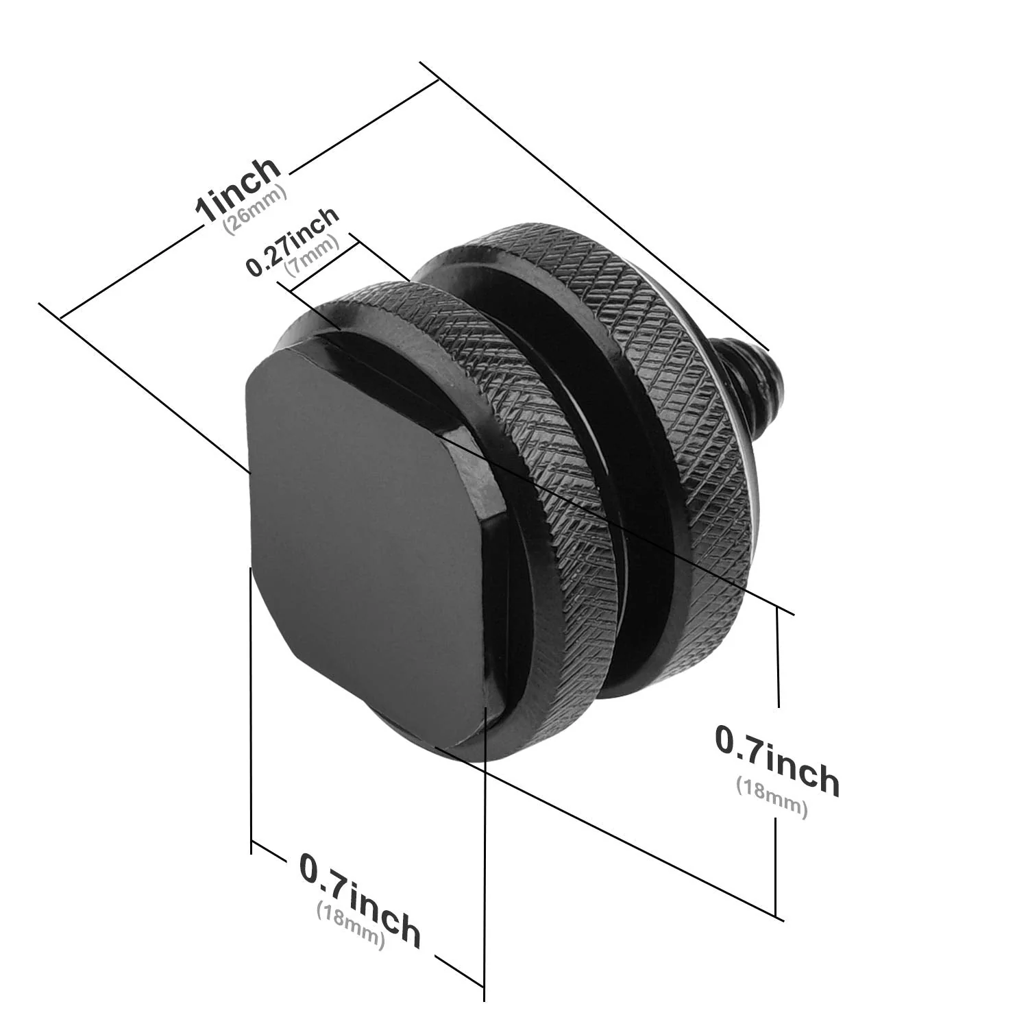 Camera Hot Shoe Mount to 1/4"-20 Tripod Screw Adapter Flash Shoe Mount for DSLR Camera Rig (Pack of 2) - Image 5