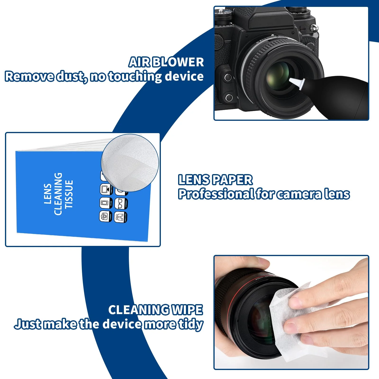 Camera Lens Cleaning Kit, 10-in-1 Camera Cleaning Kit, Camera Lens Cleaner and Camera Accessories, Includes Lens Cleaning Kit/Lens Cleaner/Lens Cleaning Pen/Soft Brush - Image 5