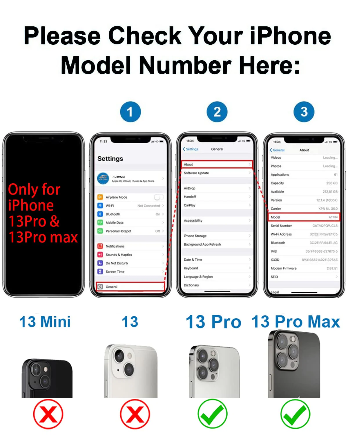 Camera Lens Glass Replacement for iPhone 13 Pro Max and 13 Pro, GVKVGIH Back Camera Glass Lens Replacement with Pre-Installed Adhesive,Repair Tool Kit and Installation Manual - Image 2