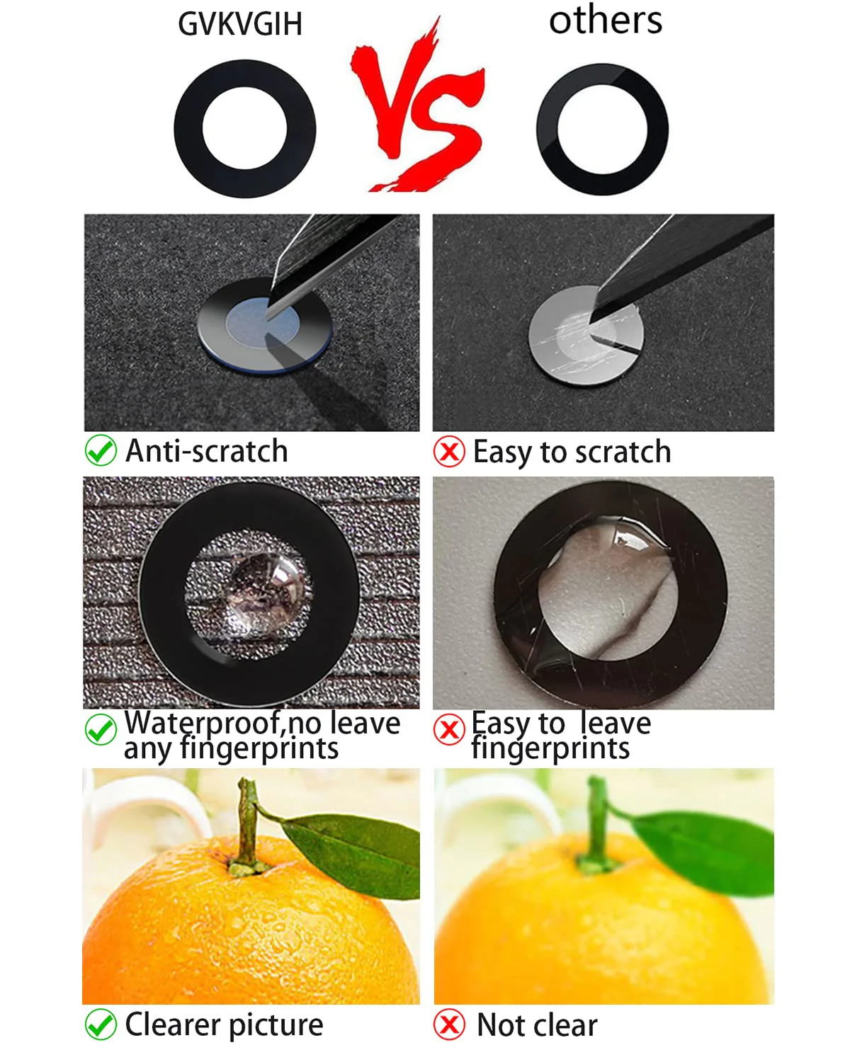 Camera Lens Glass Replacement for iPhone 13 Pro Max and 13 Pro, GVKVGIH Back Camera Glass Lens Replacement with Pre-Installed Adhesive,Repair Tool Kit and Installation Manual - Image 3