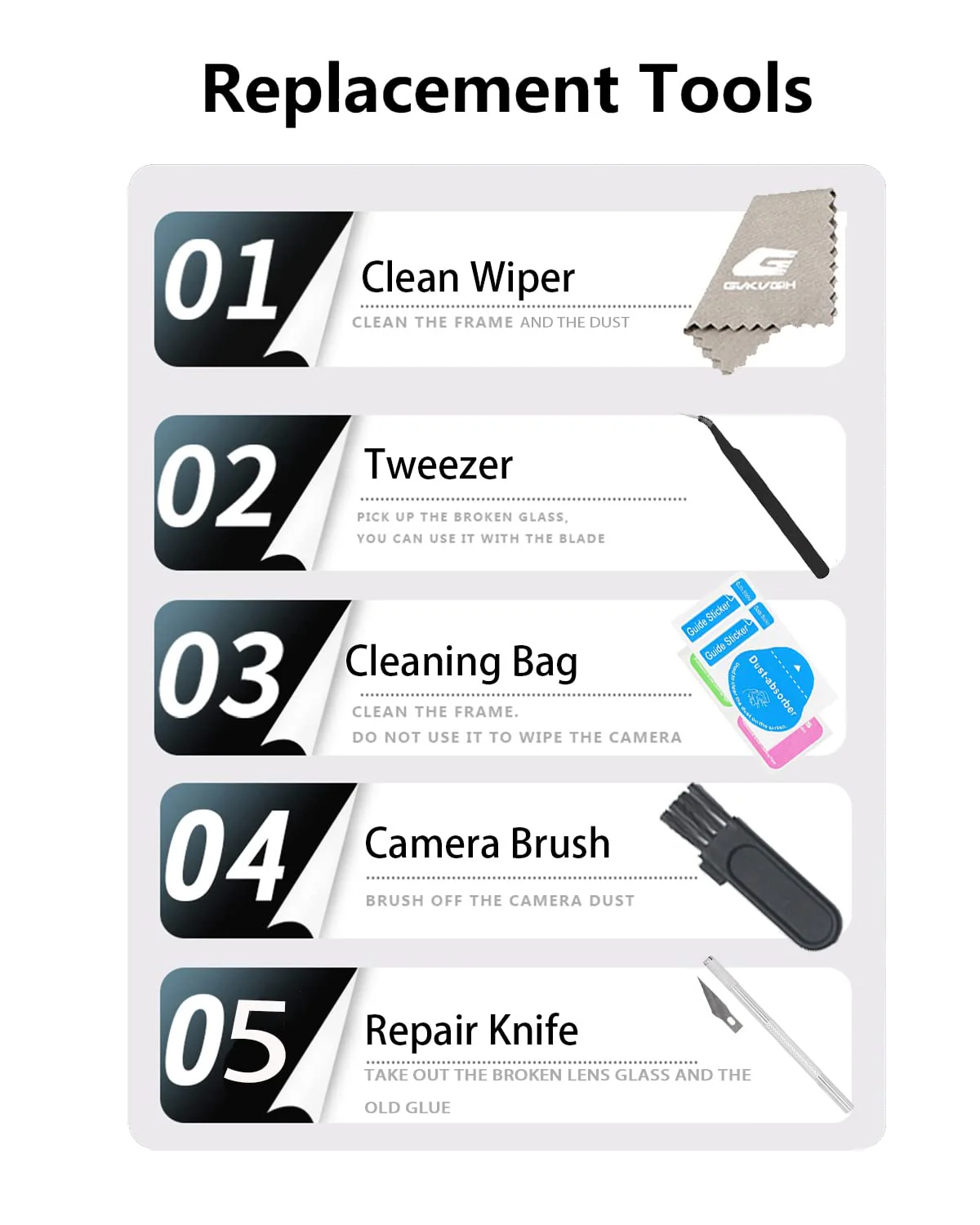 Camera Lens Glass Replacement for iPhone 13 Pro Max and 13 Pro, GVKVGIH Back Camera Glass Lens Replacement with Pre-Installed Adhesive,Repair Tool Kit and Installation Manual - Image 5