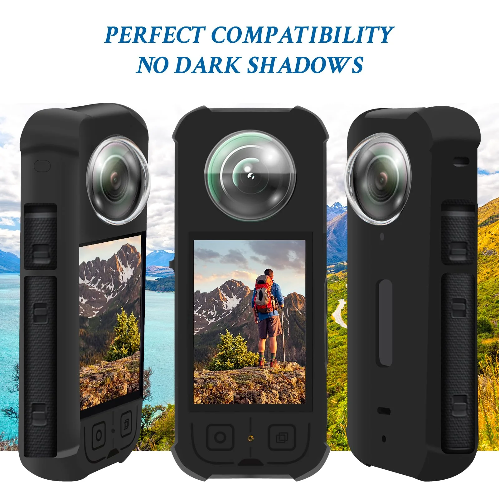 Camera Protective Accessories Kit for Insta 360 X3 Include Silicone Protective Cover/Screen Protectors/Camera Case(with Buckle)/Front Behind Lens Guard - Image 6