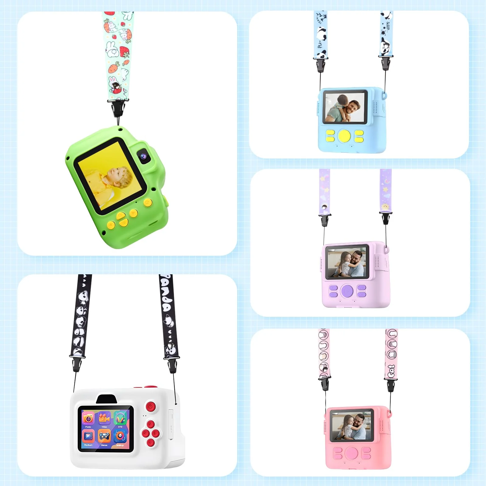 Camera Strap for Kids,Camera Lanyard Neck Strap Kids,Children Camera Strap for Fujifilm mini Camera - Blue Blue Panda - Image 4